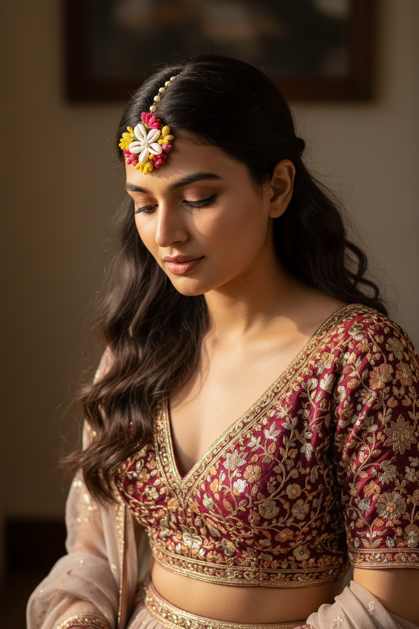 Yellow and Pink Color Sea Shell Mangtika