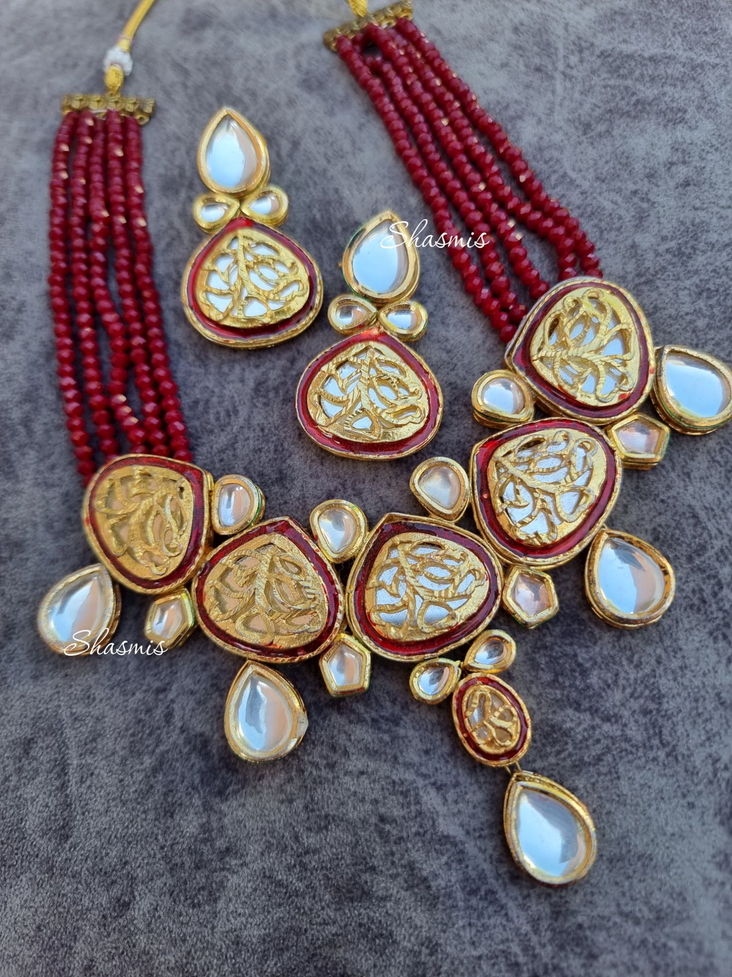 Traditional Kundan Necklace With Earrings