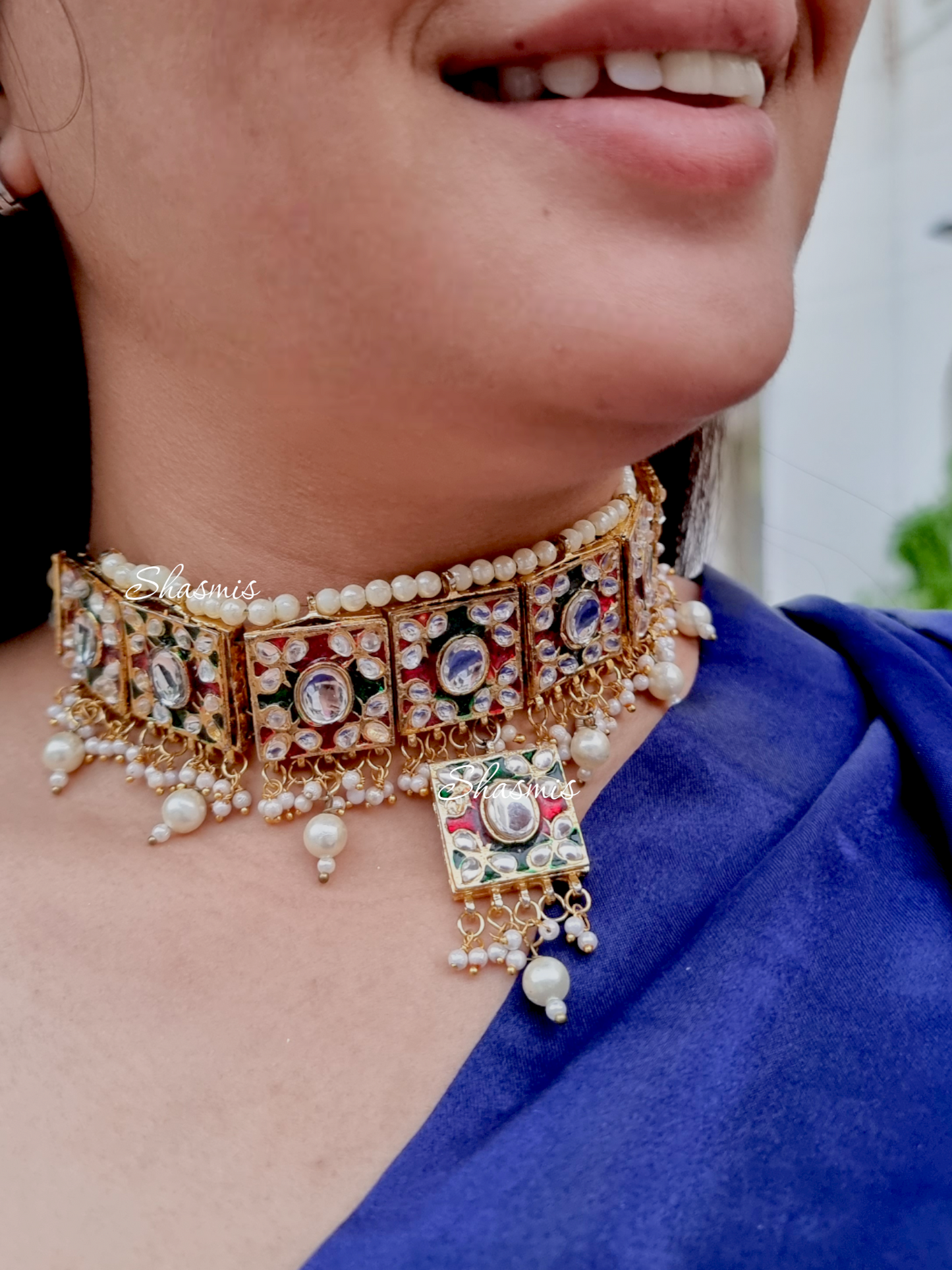 Kundan Choker With Back Side Meenakari Design