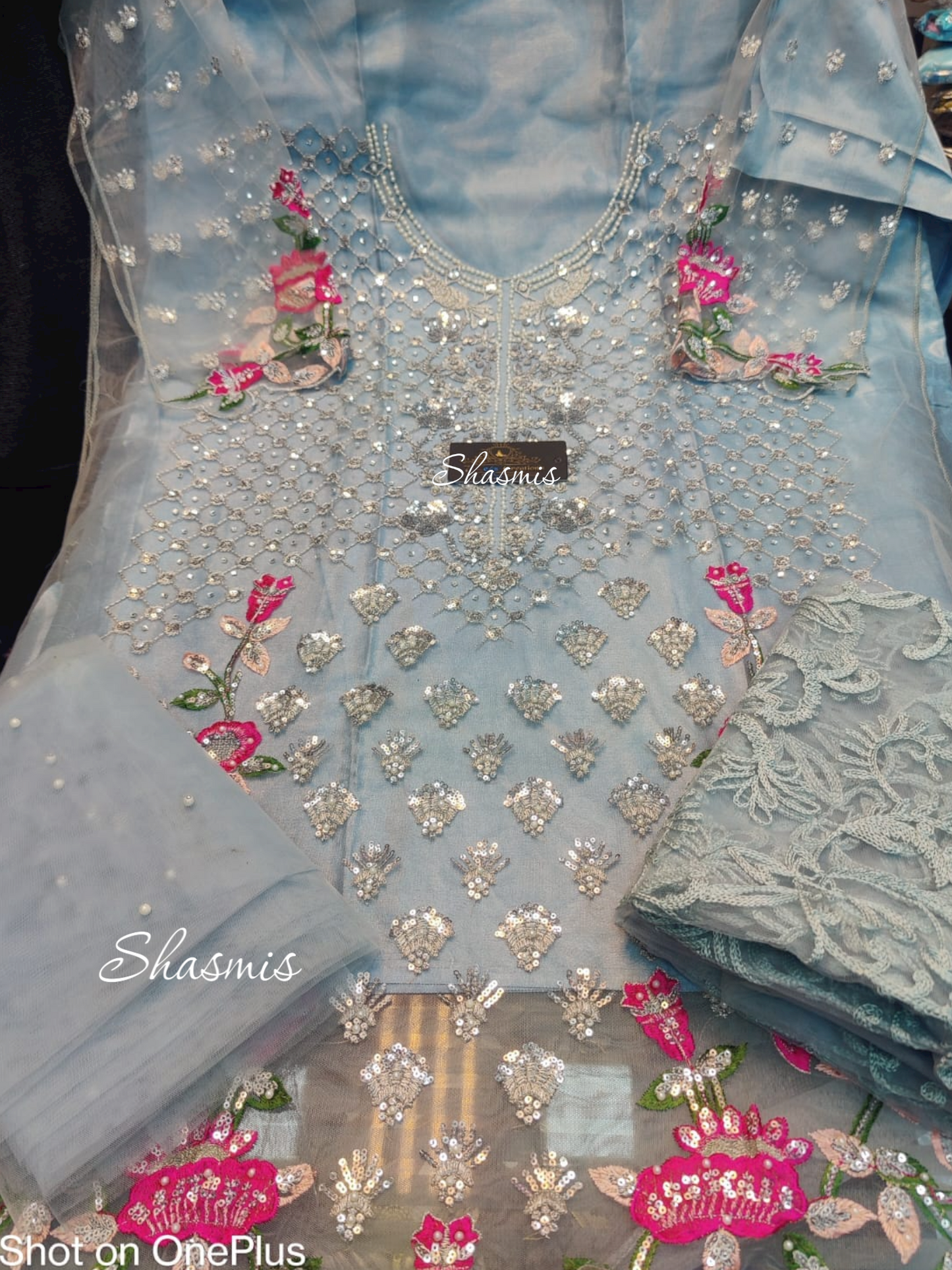 Grey Color Amazing Worked Material