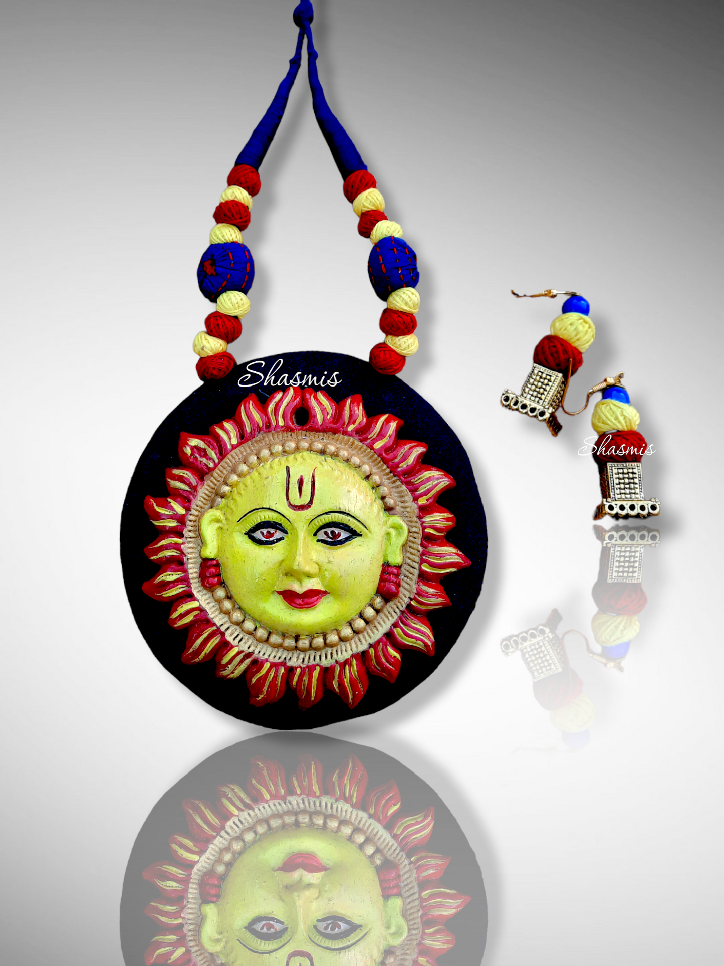 Handmade Fabric With Clay Art Jewellery Necklace