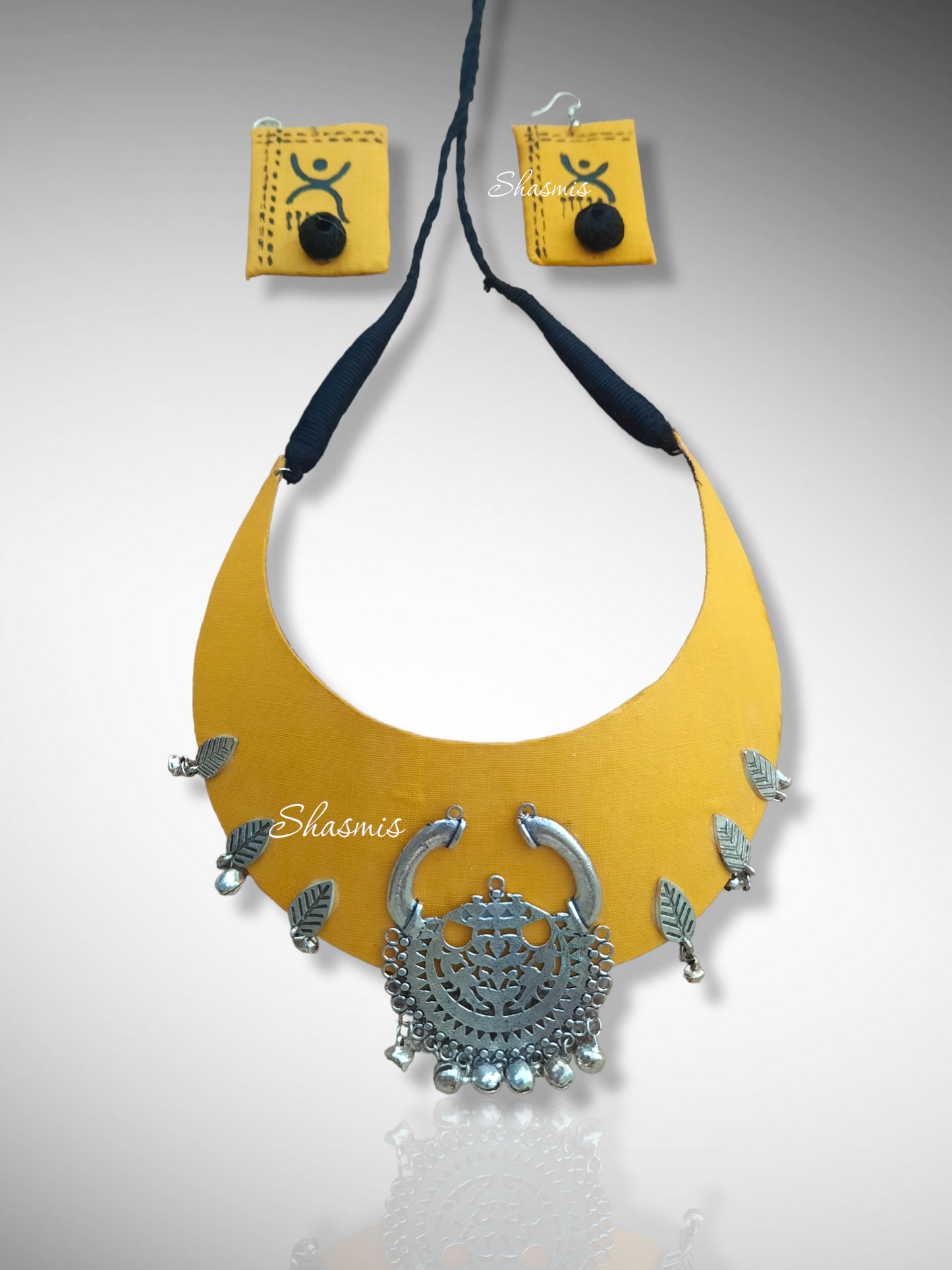 Art Jewellery With Silver Oxidised Necklace