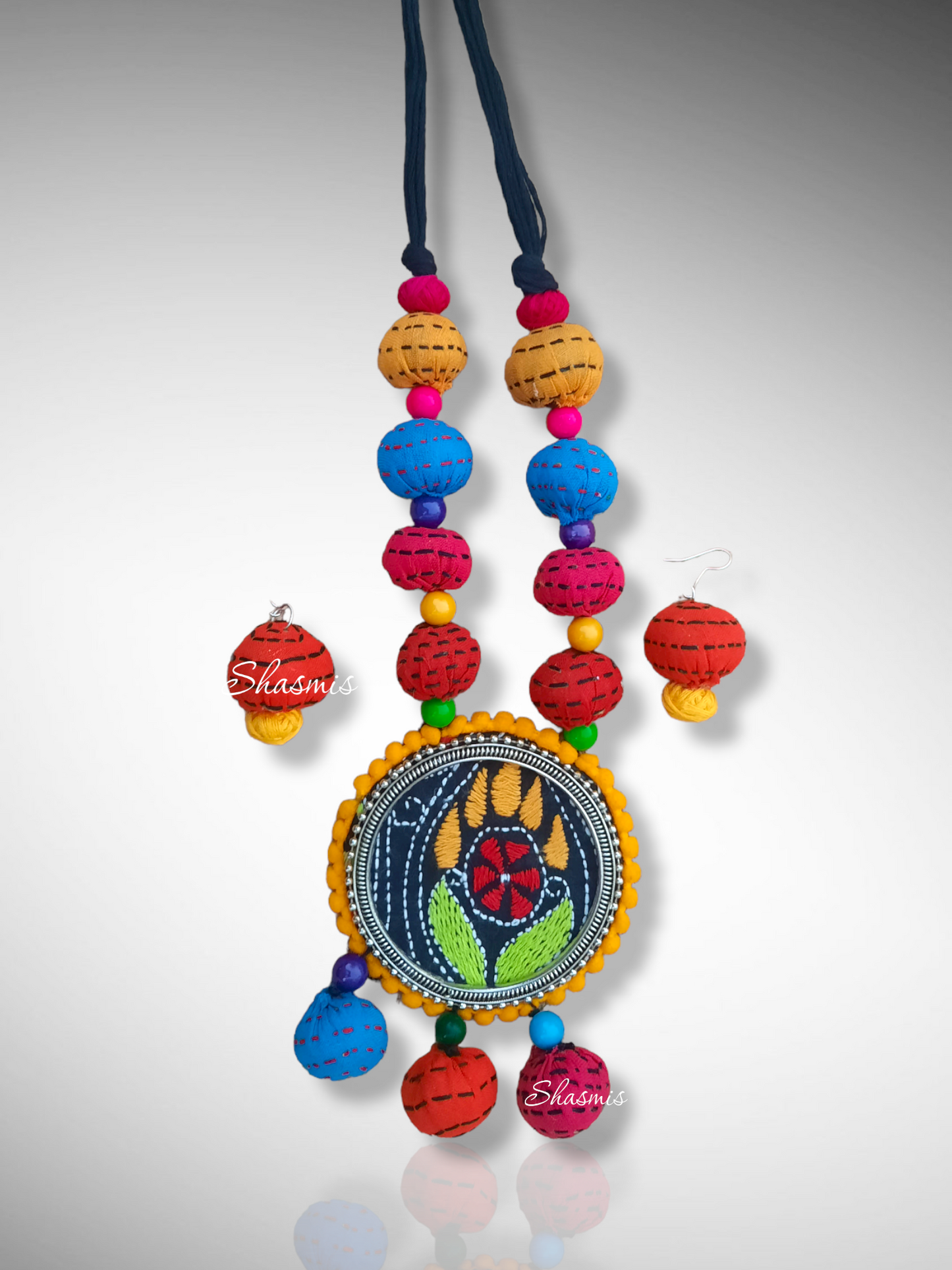 Hand Made Fabric Necklace Art Jewellery
