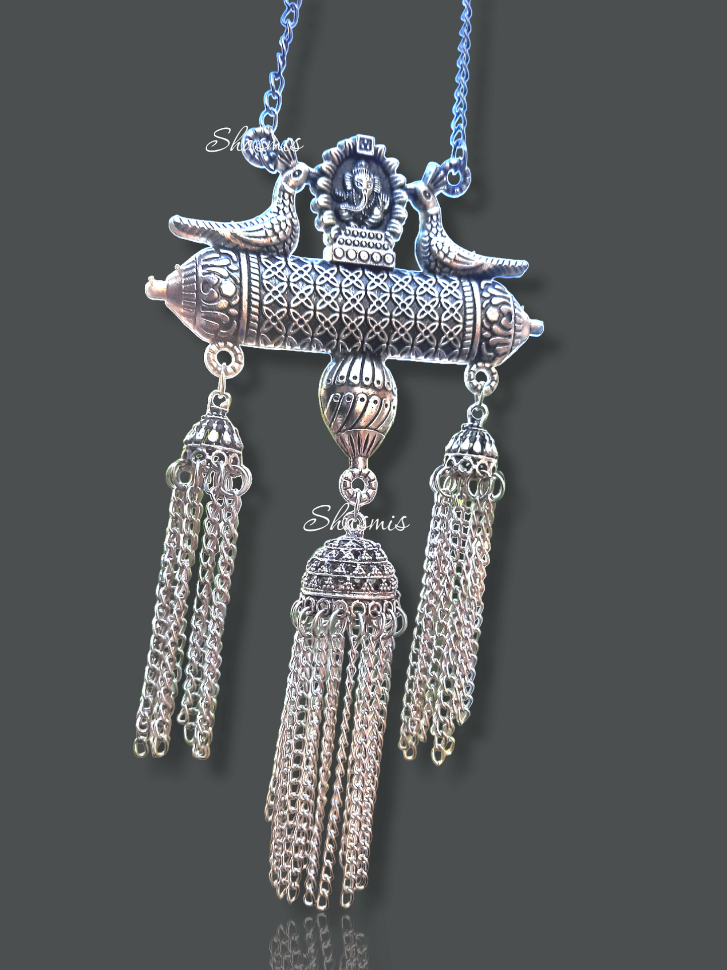 Oxidised Ganpatti Chain Necklace
