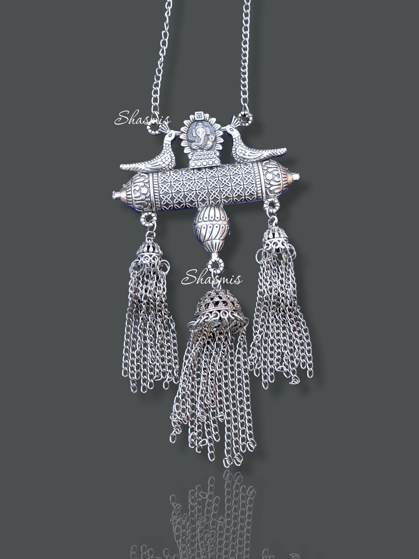 Oxidised Ganpatti Chain Necklace