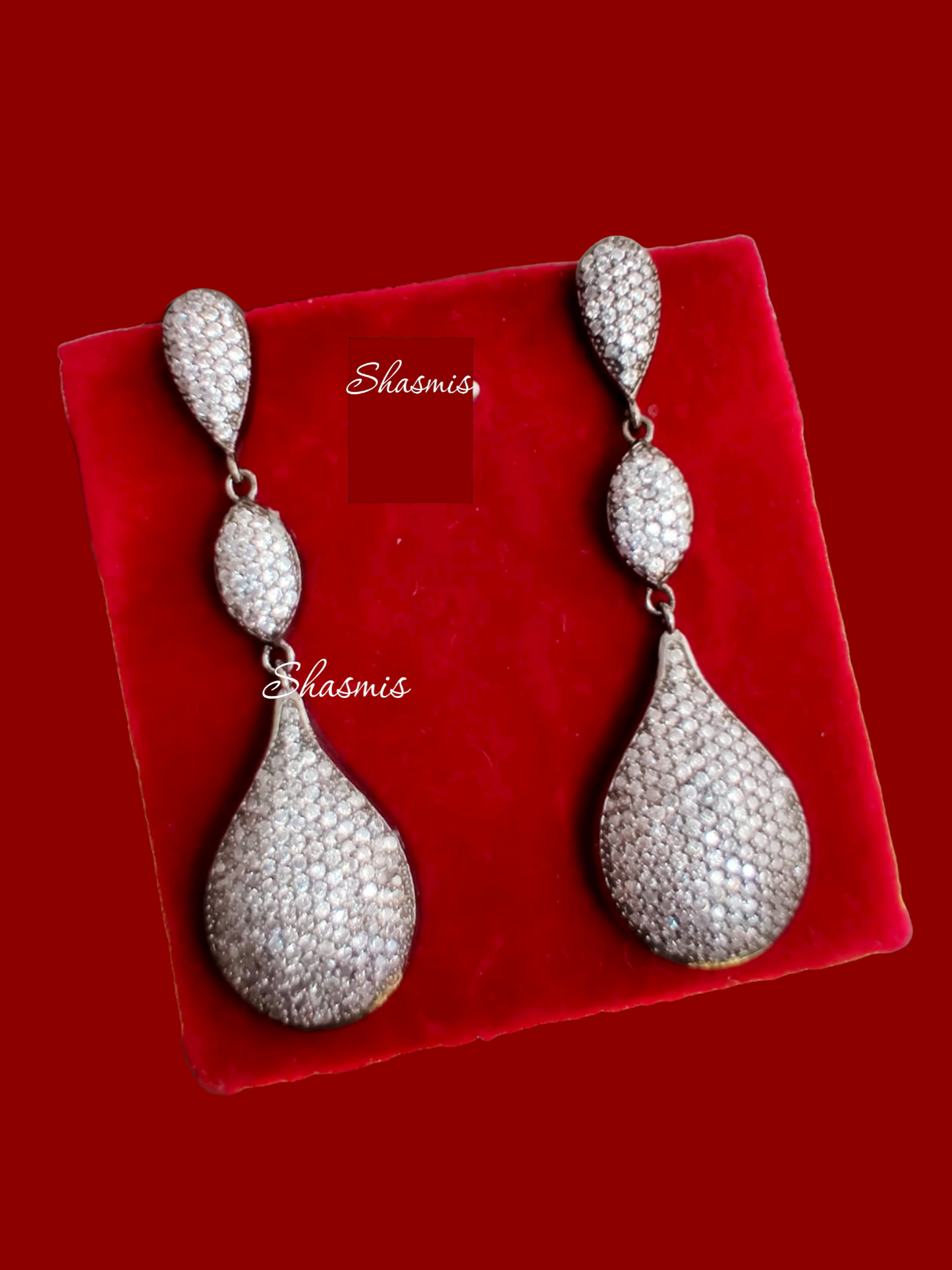 Gun Metal Diamond Earrings