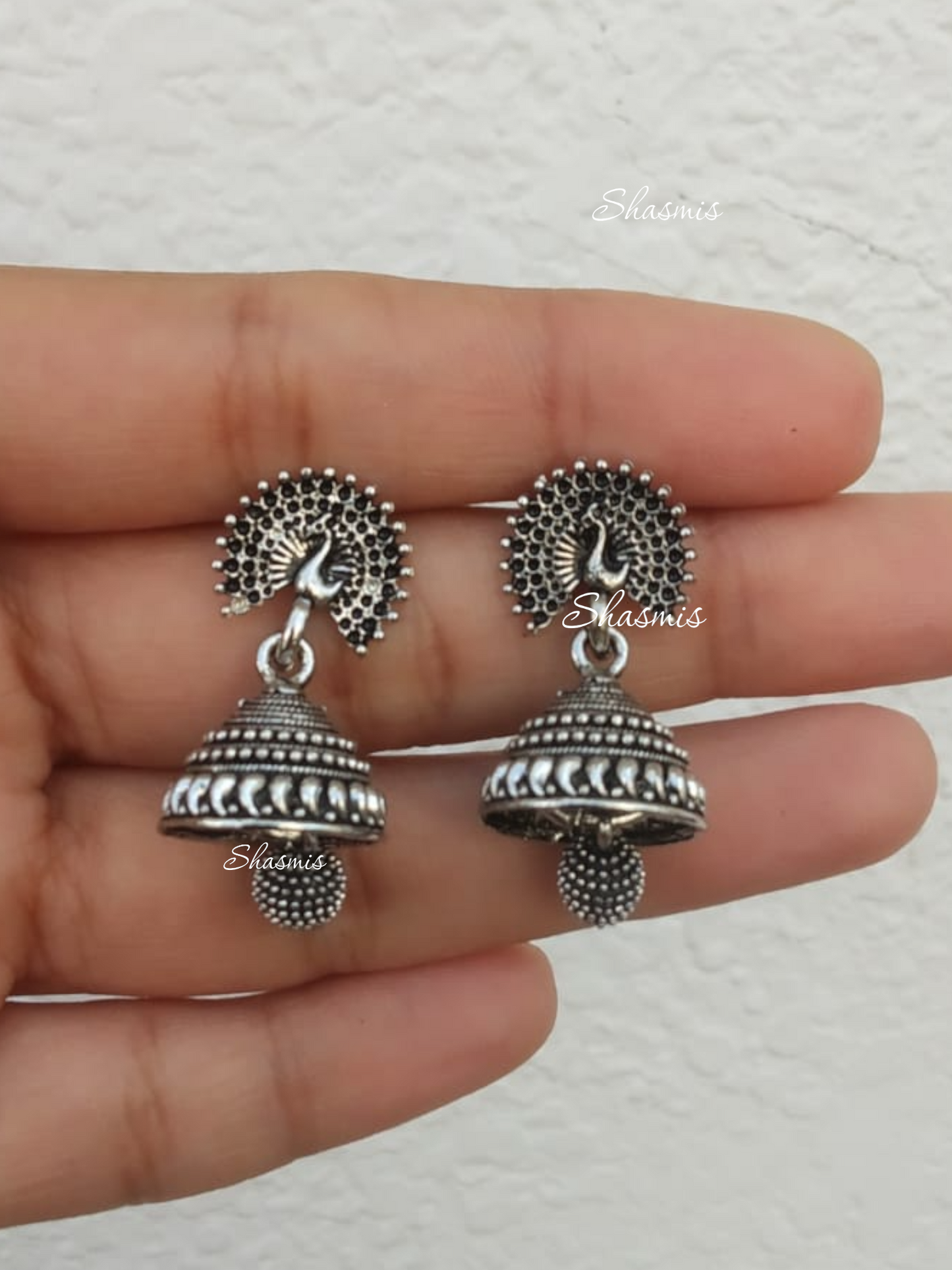 Silver Oxidised Design Choker With Earrings