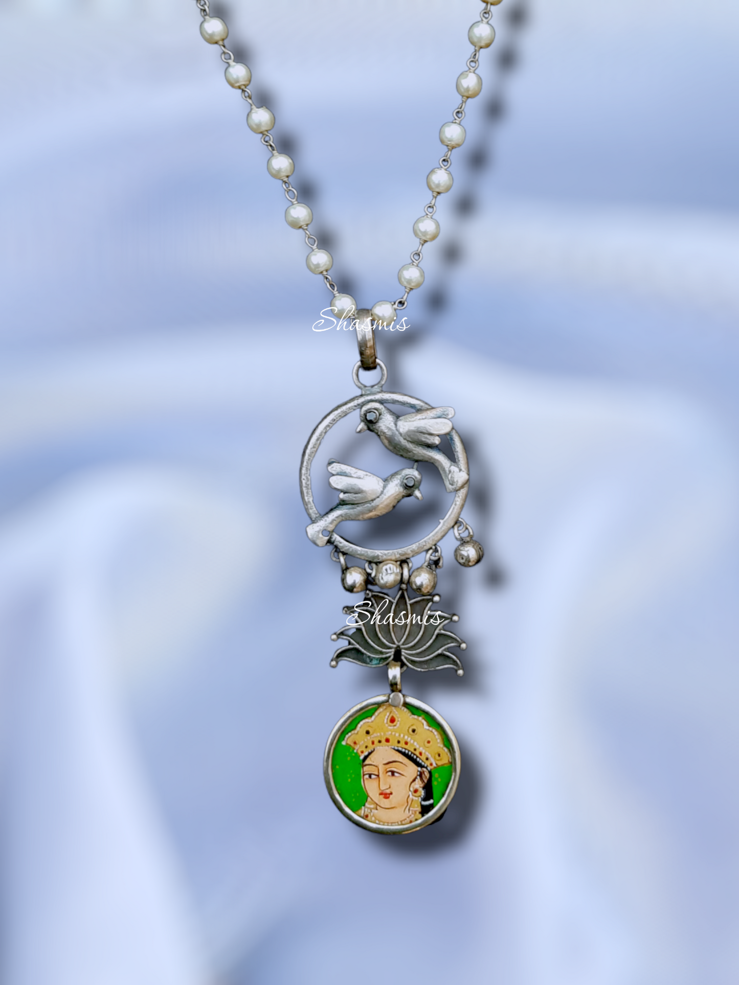 Lotus Necklace With Birds and Kind Locket