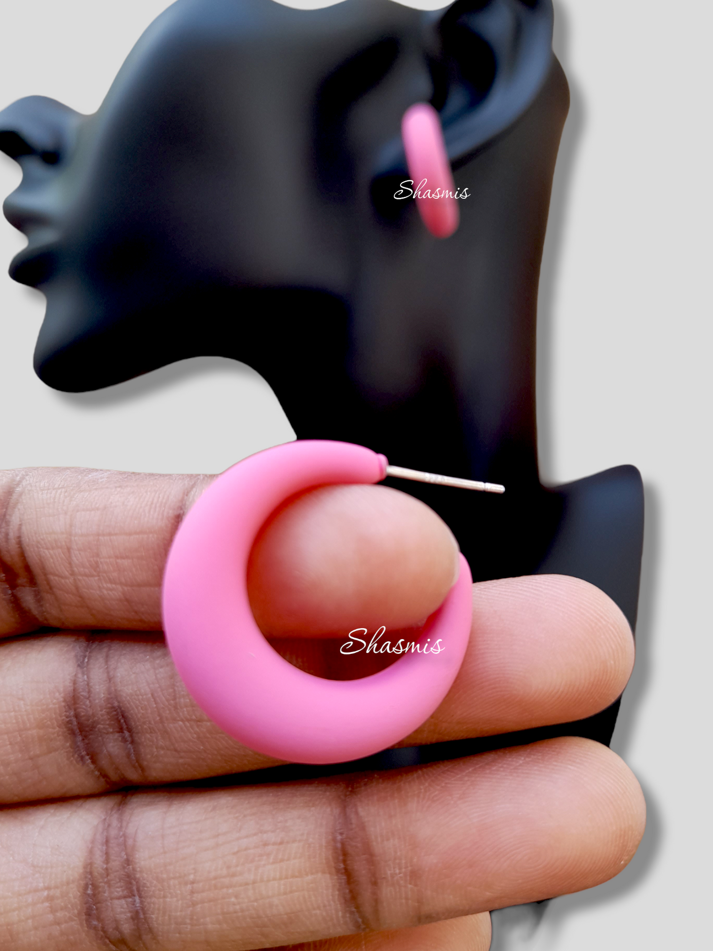 pPink Color Small Hoop Earrings