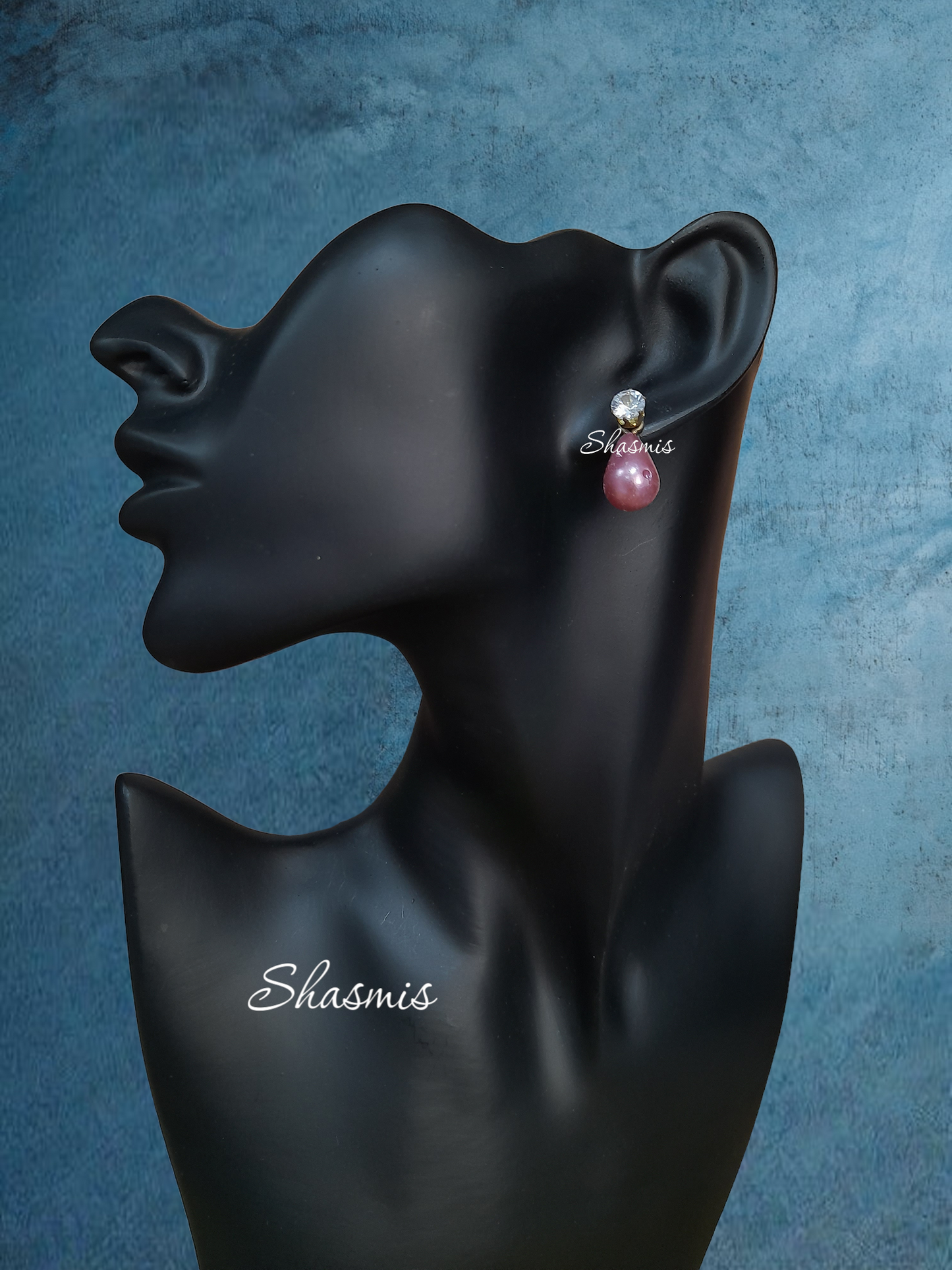 Ppurple Drop Diamond Stud Earrings