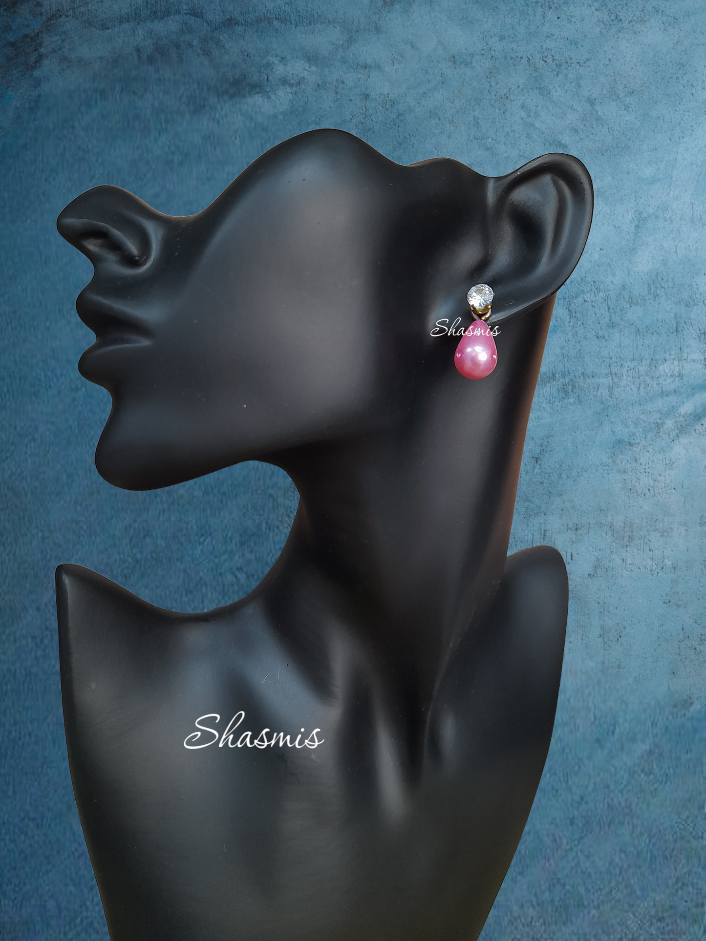 Purple Drop Diamond Stud Earrings