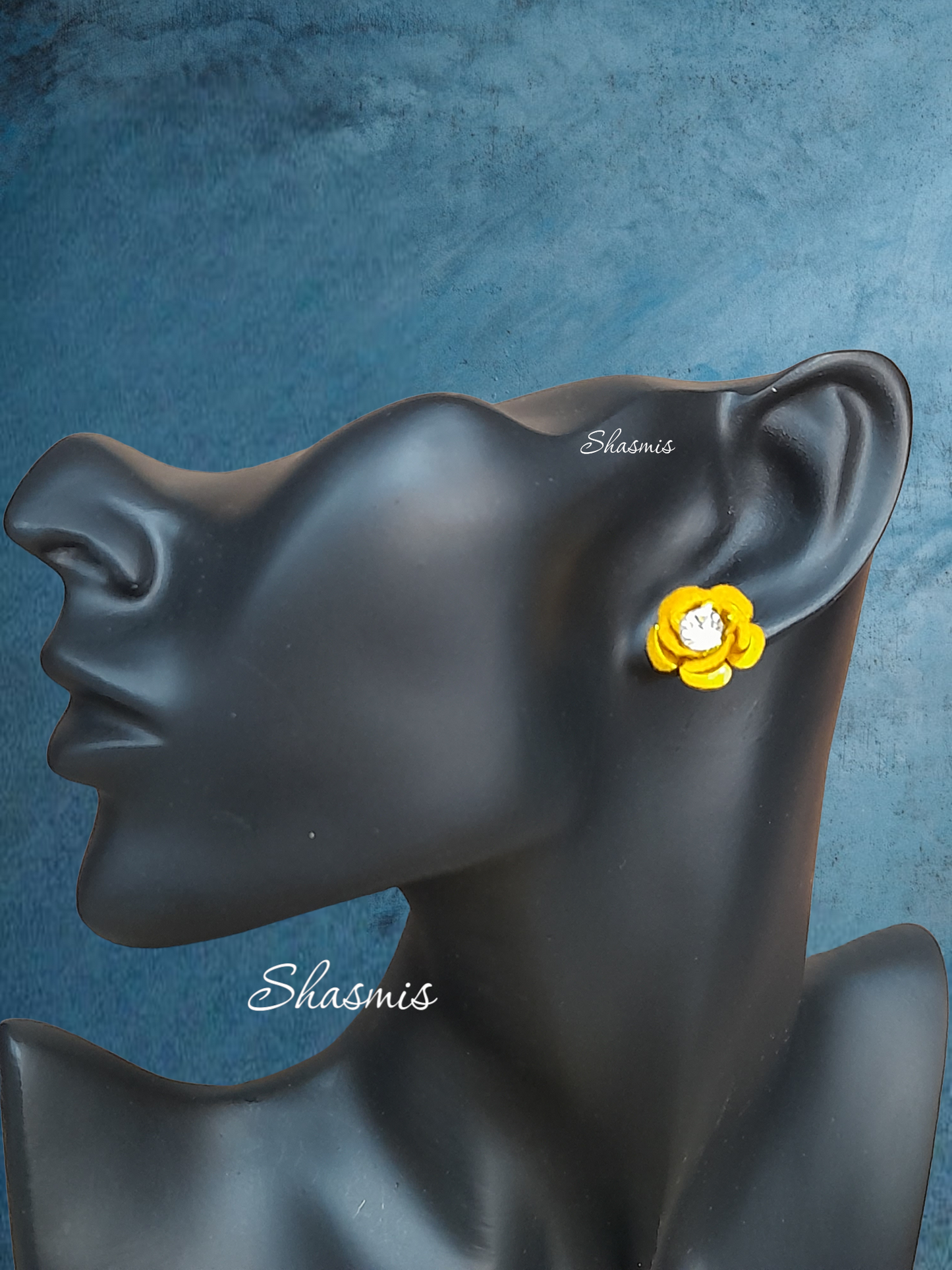 Yellow Flower Stud Earrings