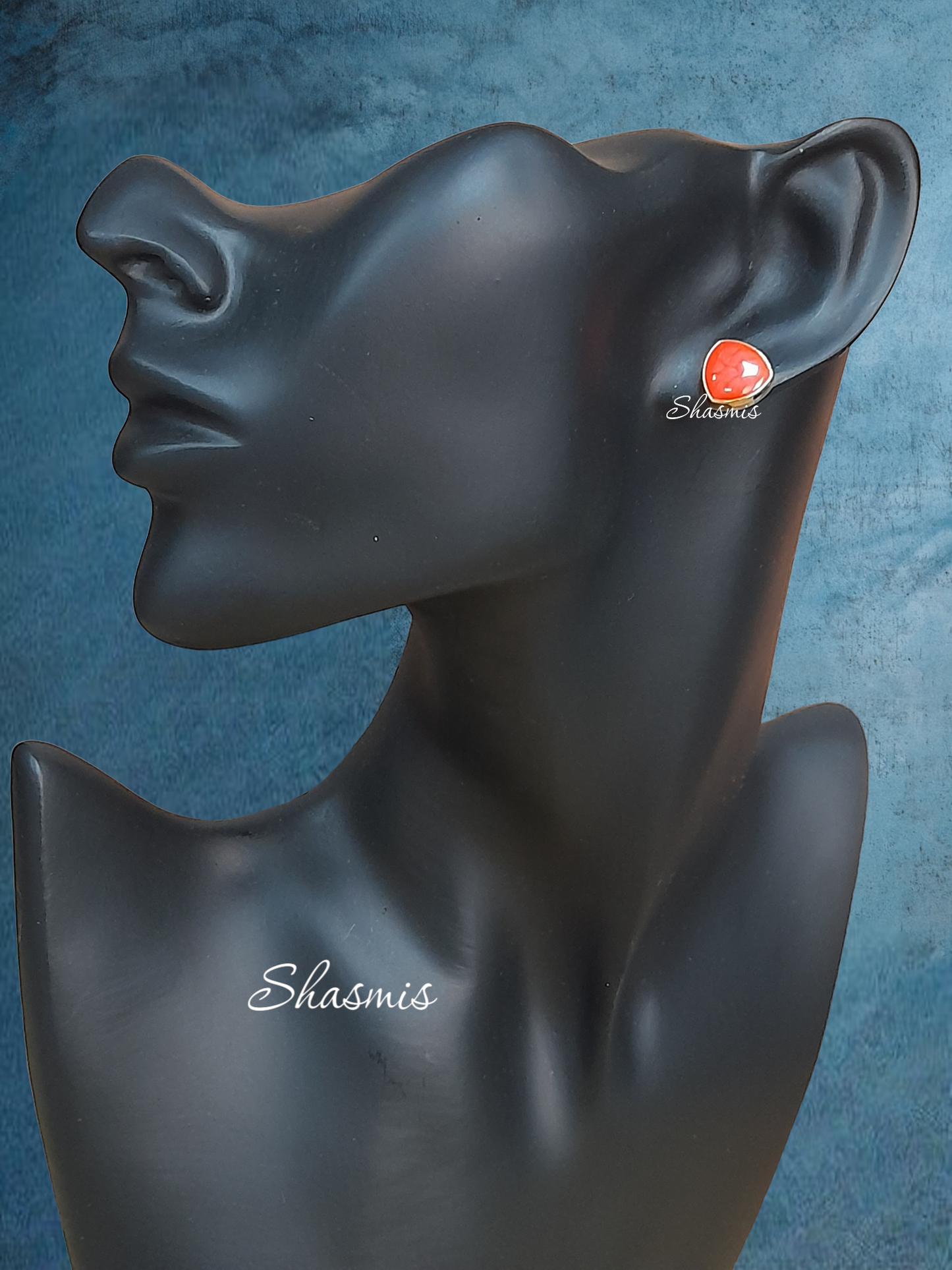 Red Color Design Stud Earrings