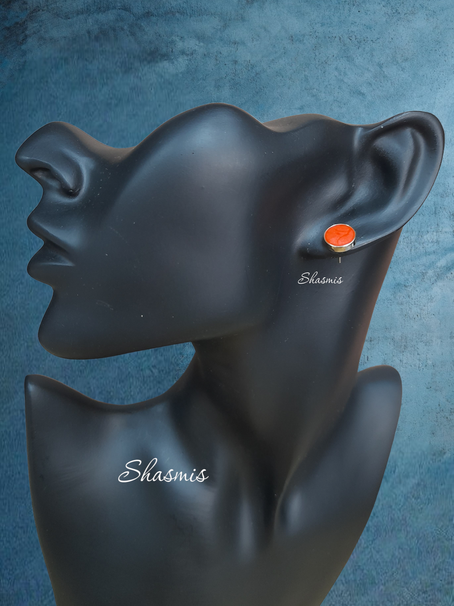 Orange Color Design Stud Earrings