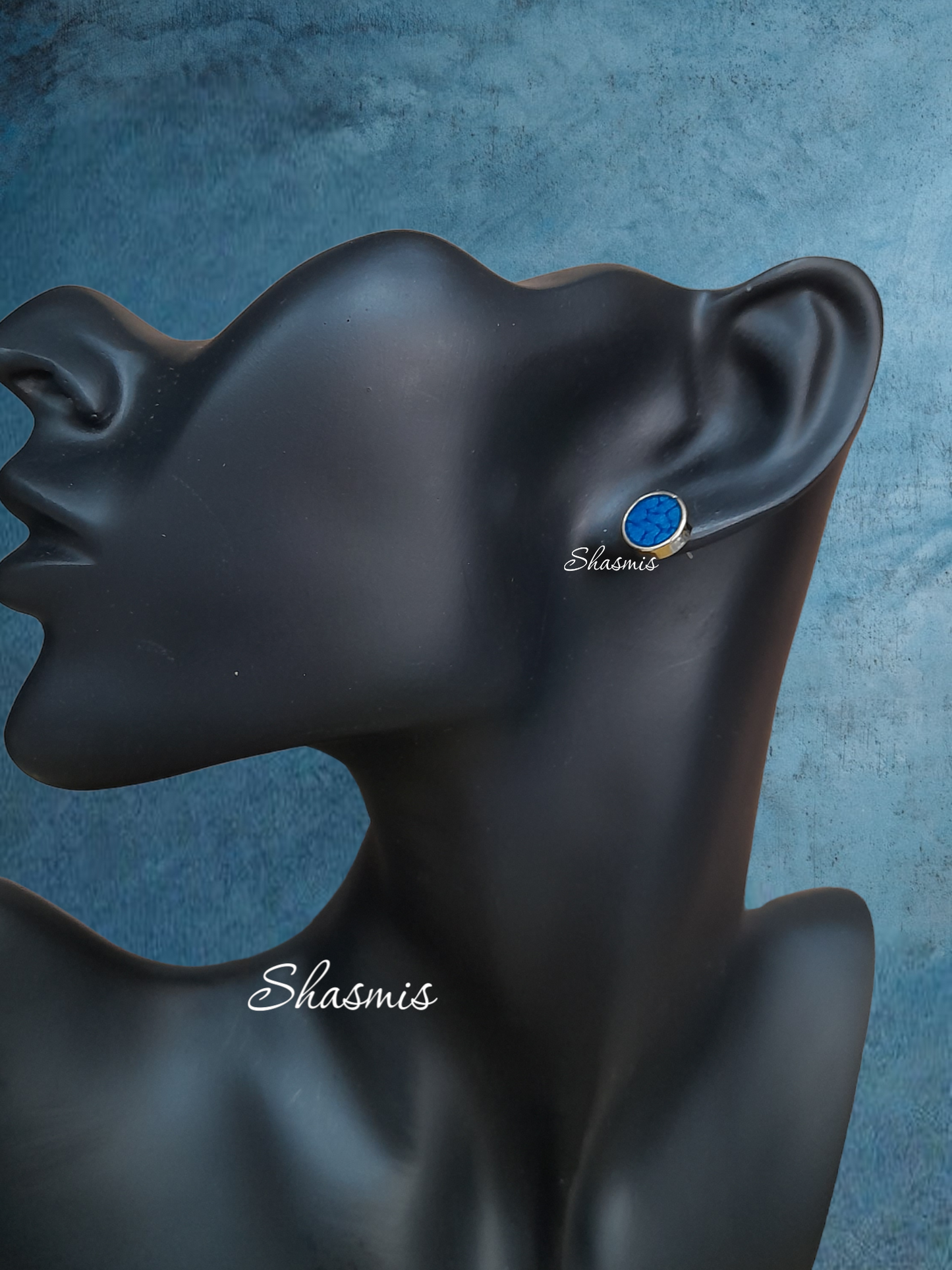 Blue Color Design Stud Earrings