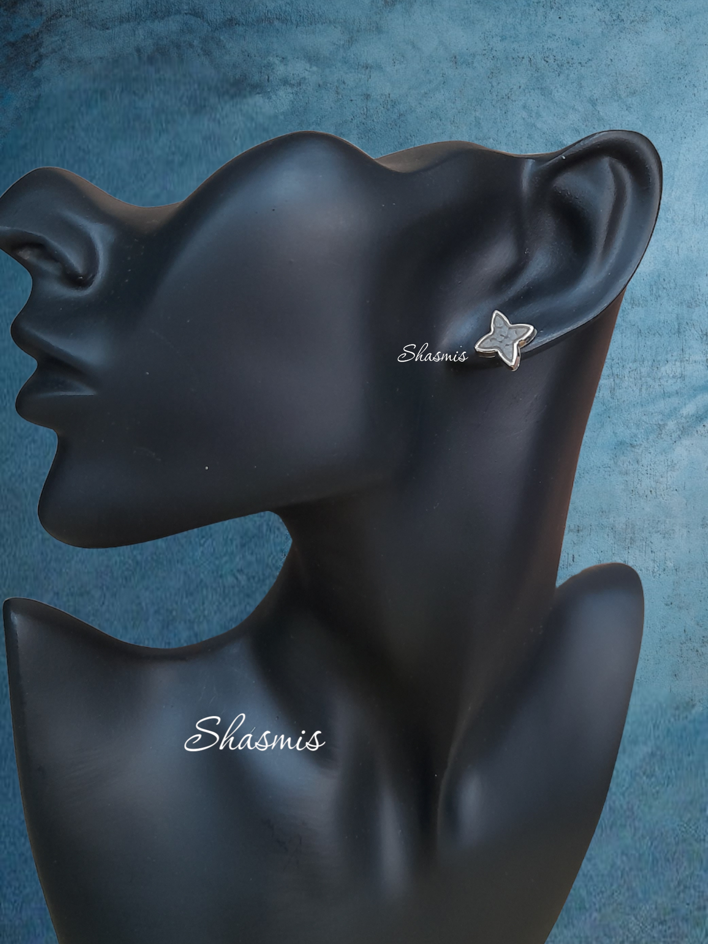 Grey Color Star Design Stud Earrings