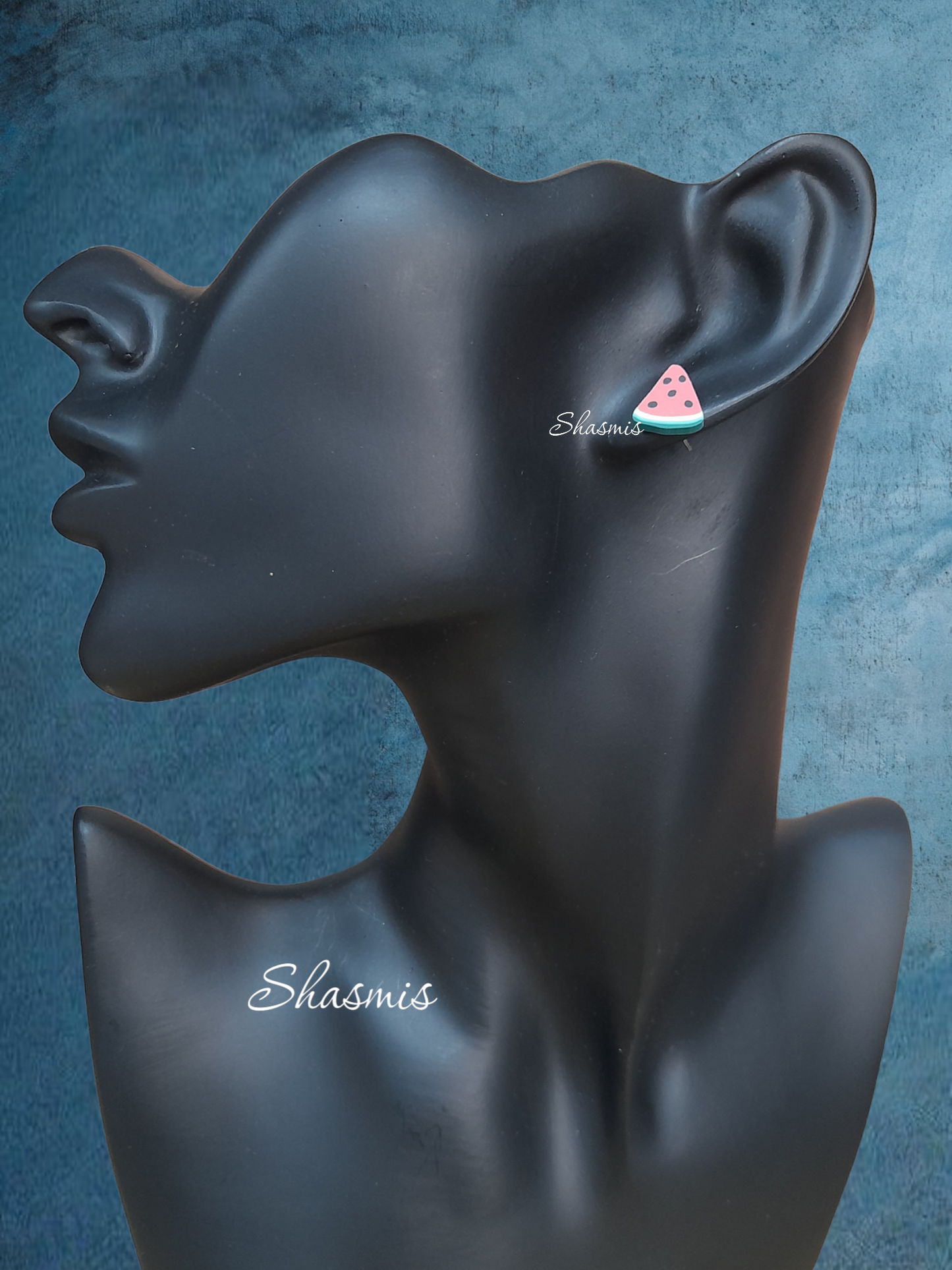 Watermelon Piece Stud Earrings