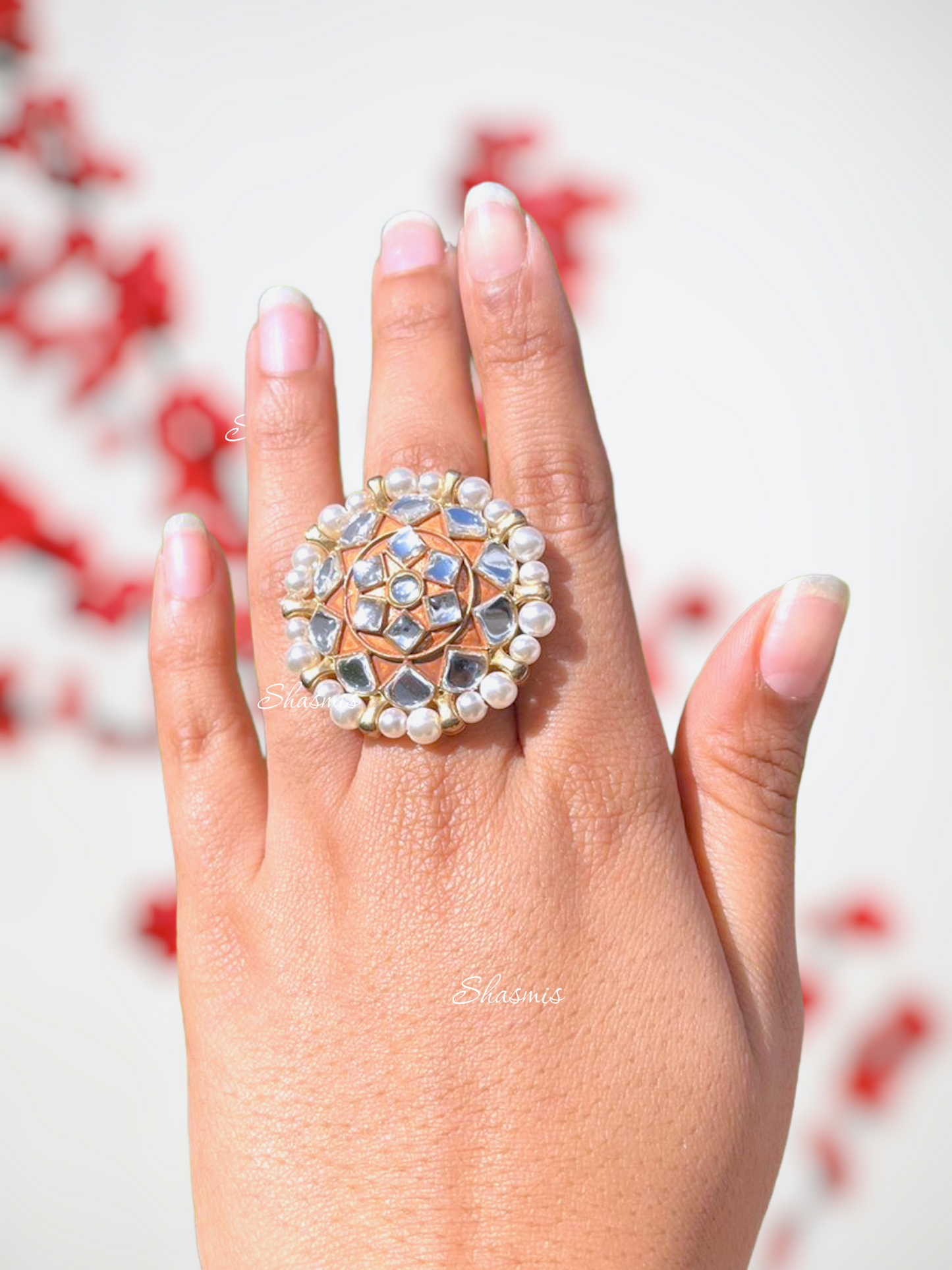 Crystal Diamond Orange Ring