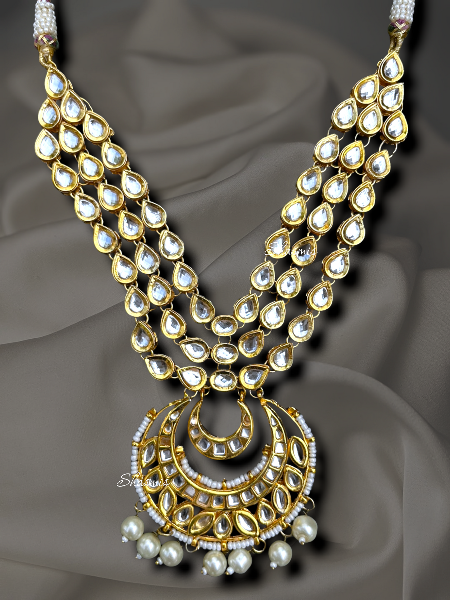 Kundan Necklace, Back Side Meenakari With Earrings And Mangtika