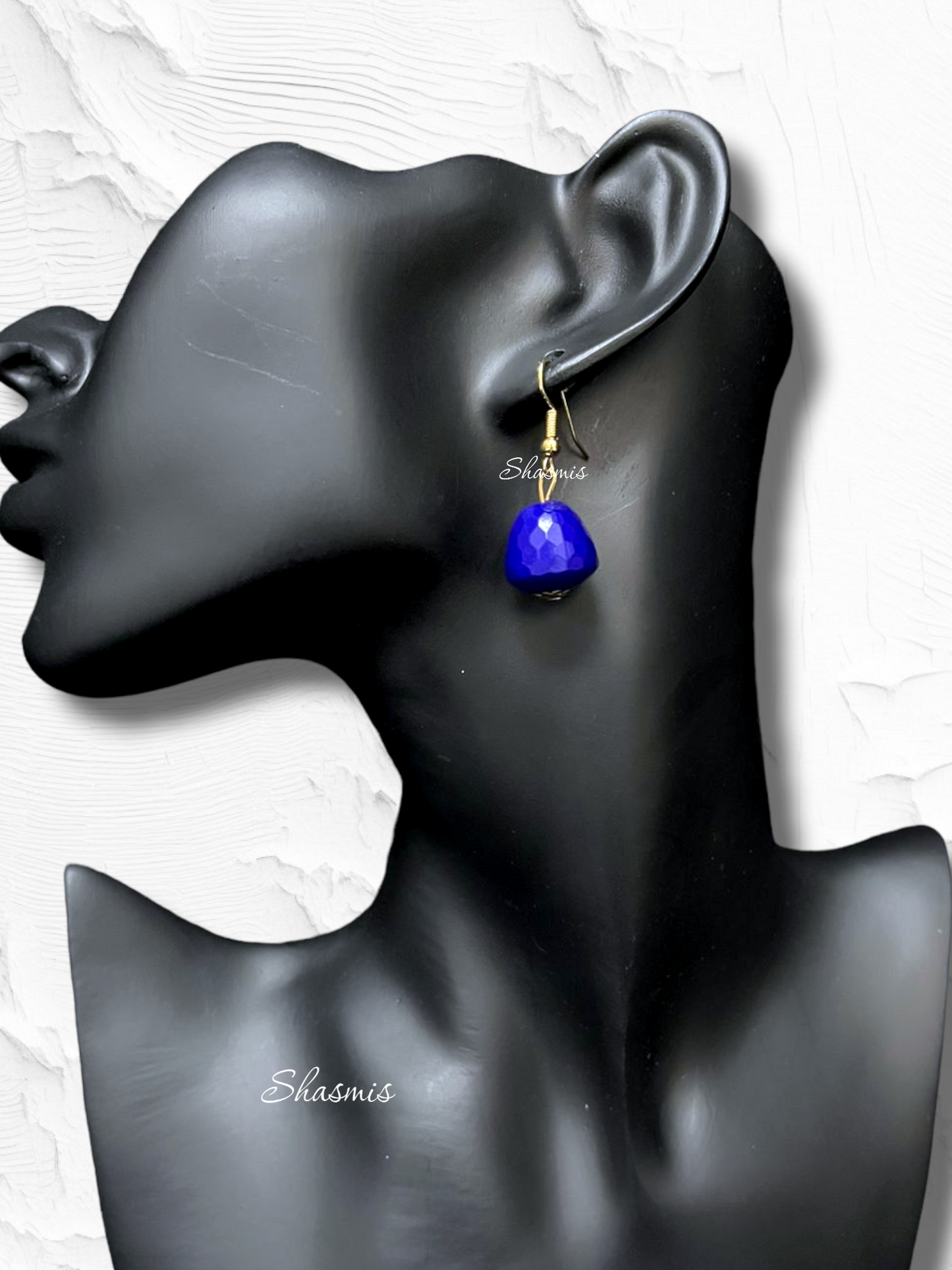 Violet Color Long Layer Beads Necklace With Earrings