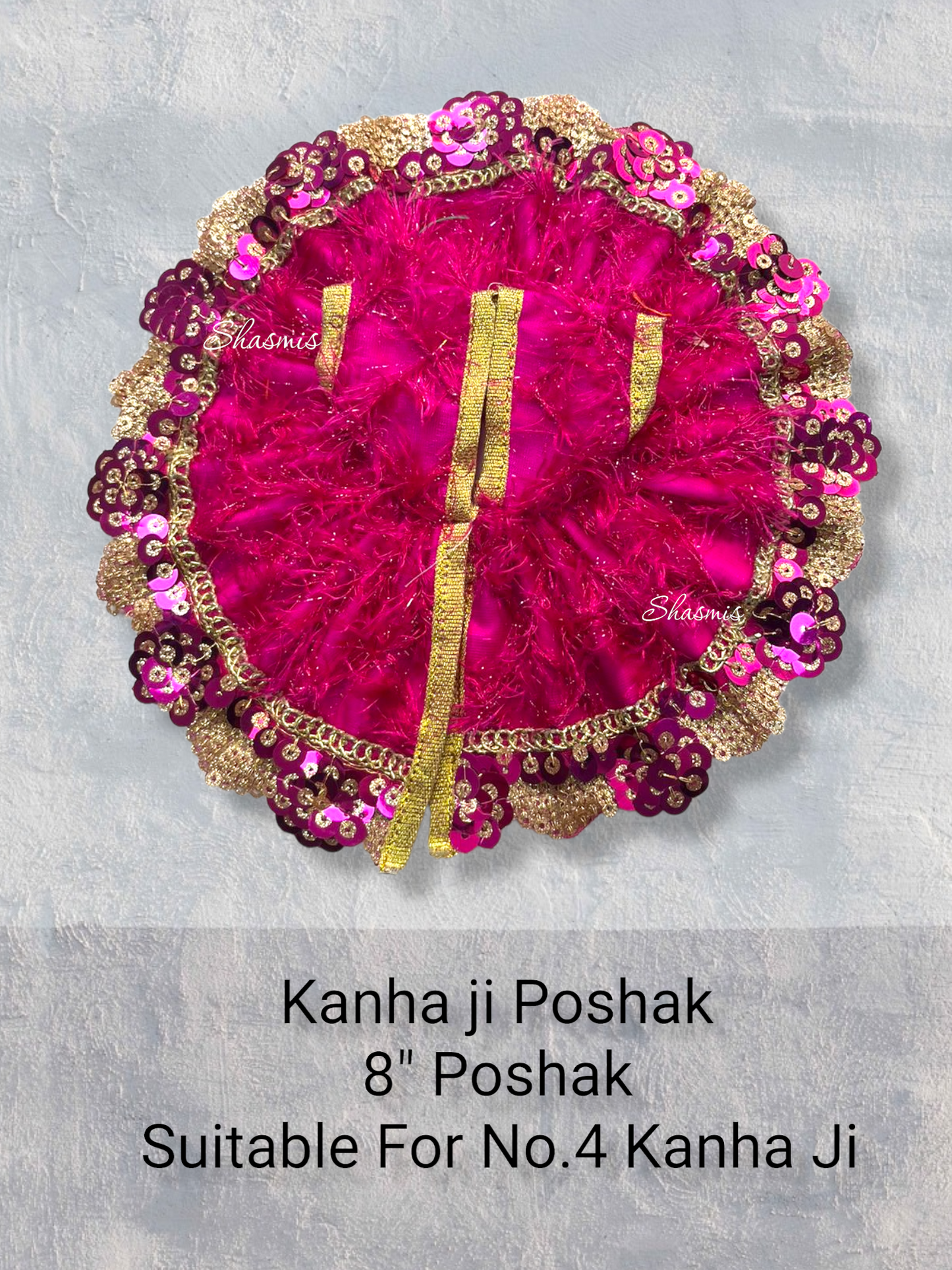 Pink Color Sequence Kanha Ji Poshak
