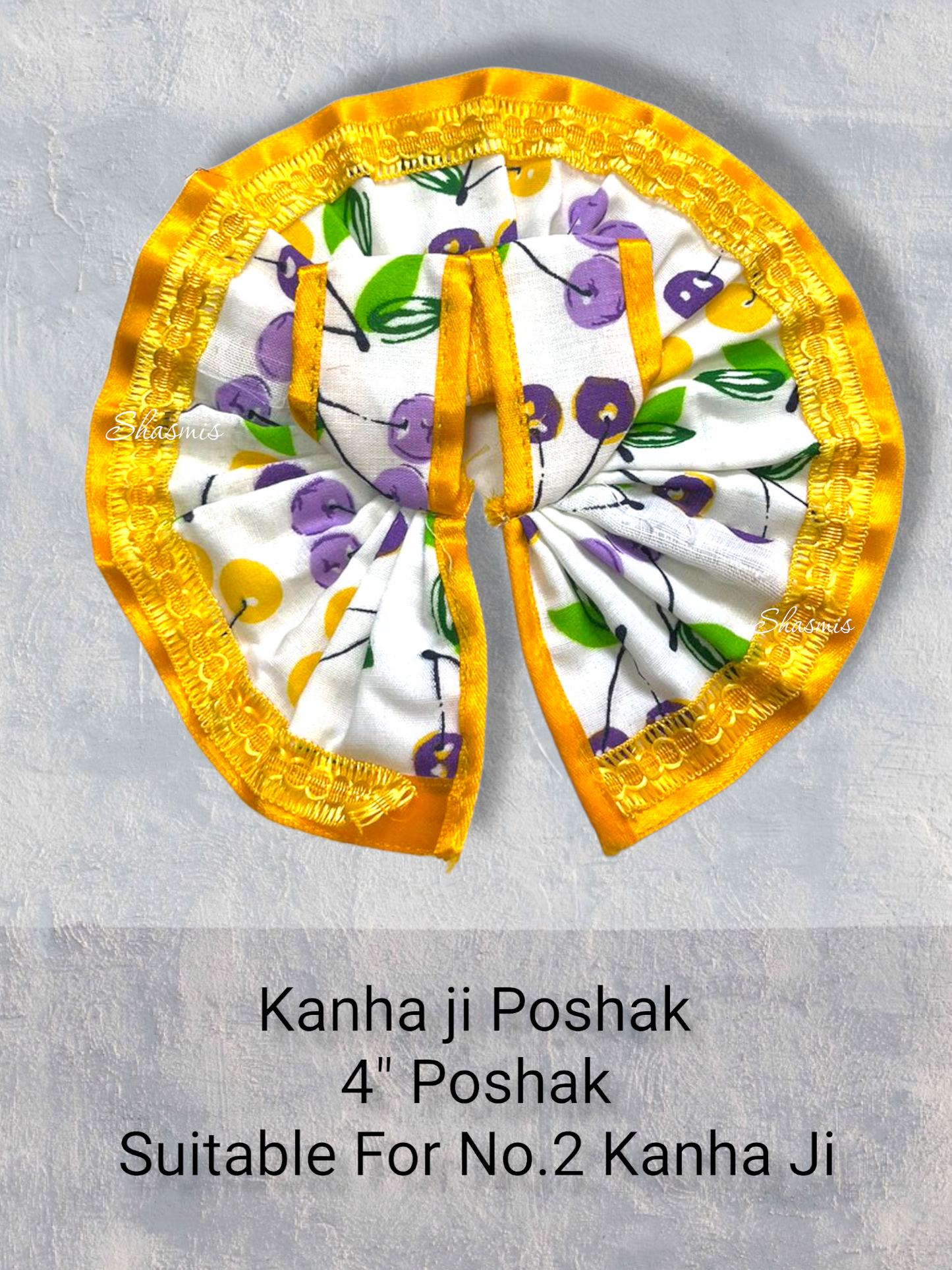 Yellow Color Flower Printed Design Cotton Kanha Ji Poshak