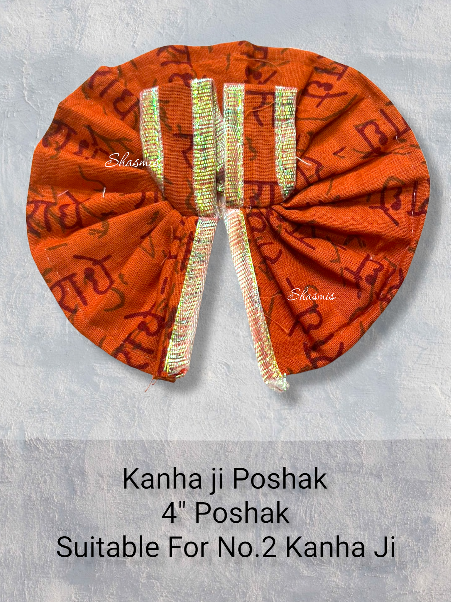 Orange Color Print Design Kanha Ji Poshak