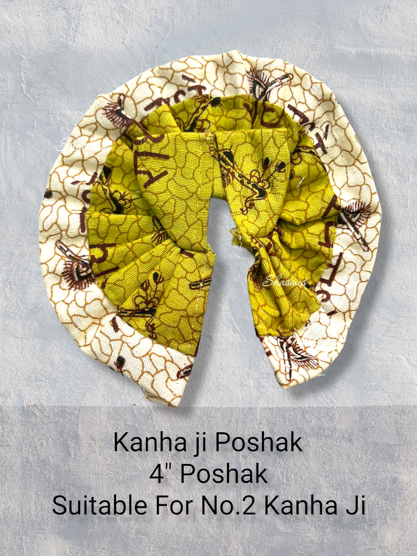 Mustard Color Print Design Kanha Ji Poshak