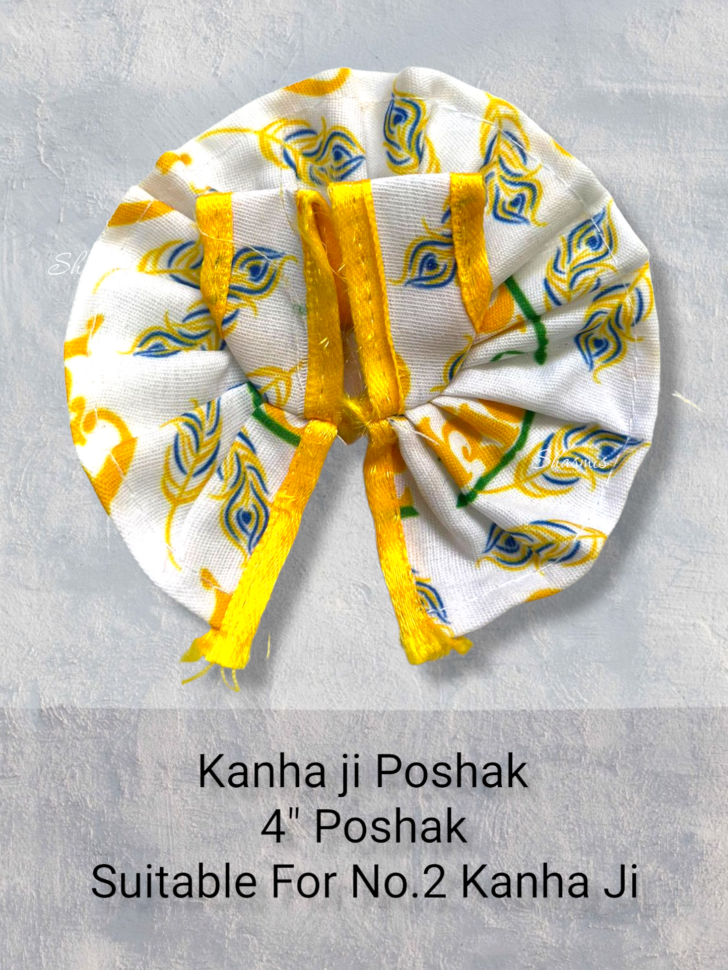 White and Yellow Color Design Kanha Ji Poshak