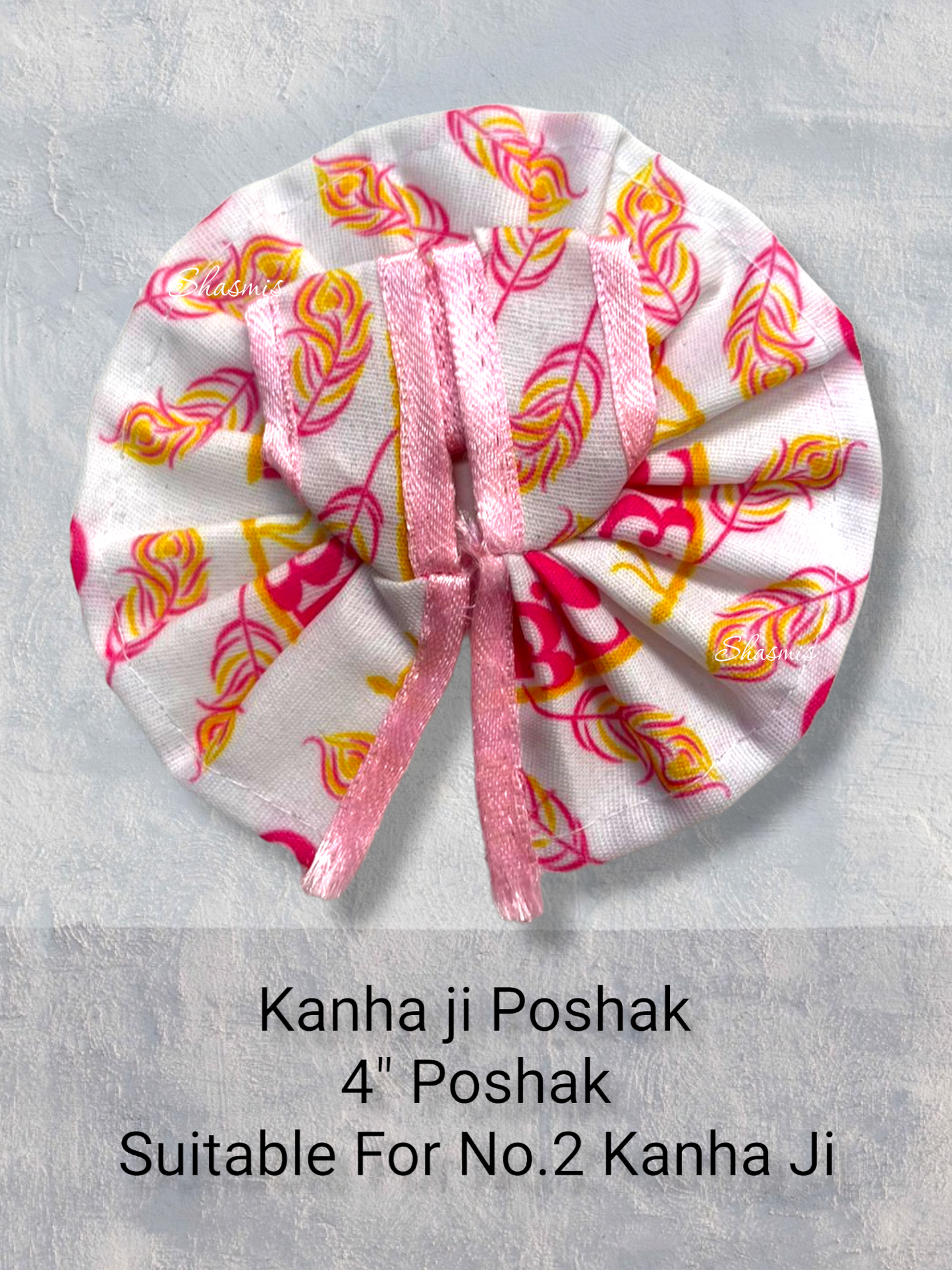 Pink And Orange Printed Design Kanha Ji Poshak