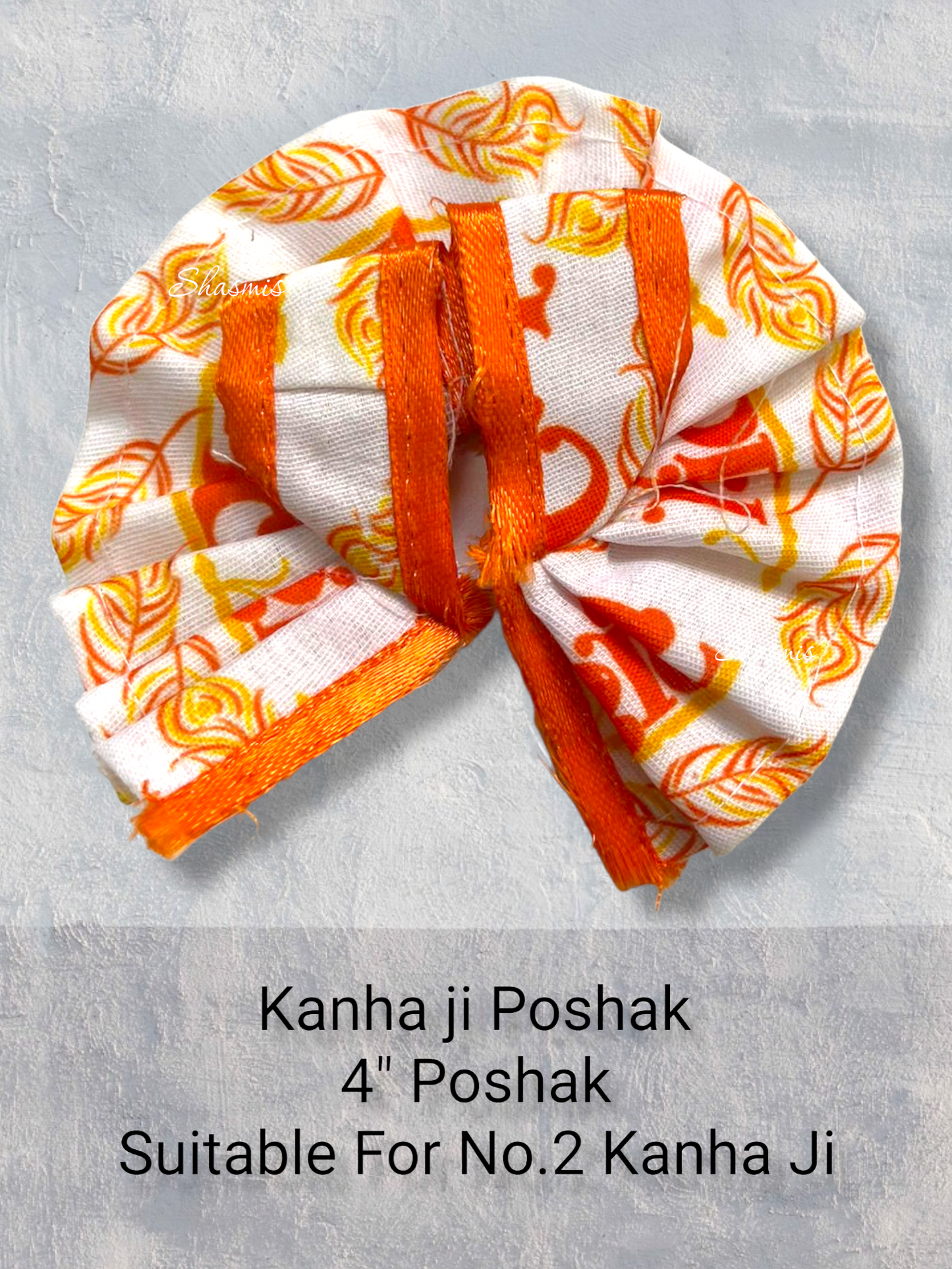 Orange Printed Design Kanha Ji Poshak