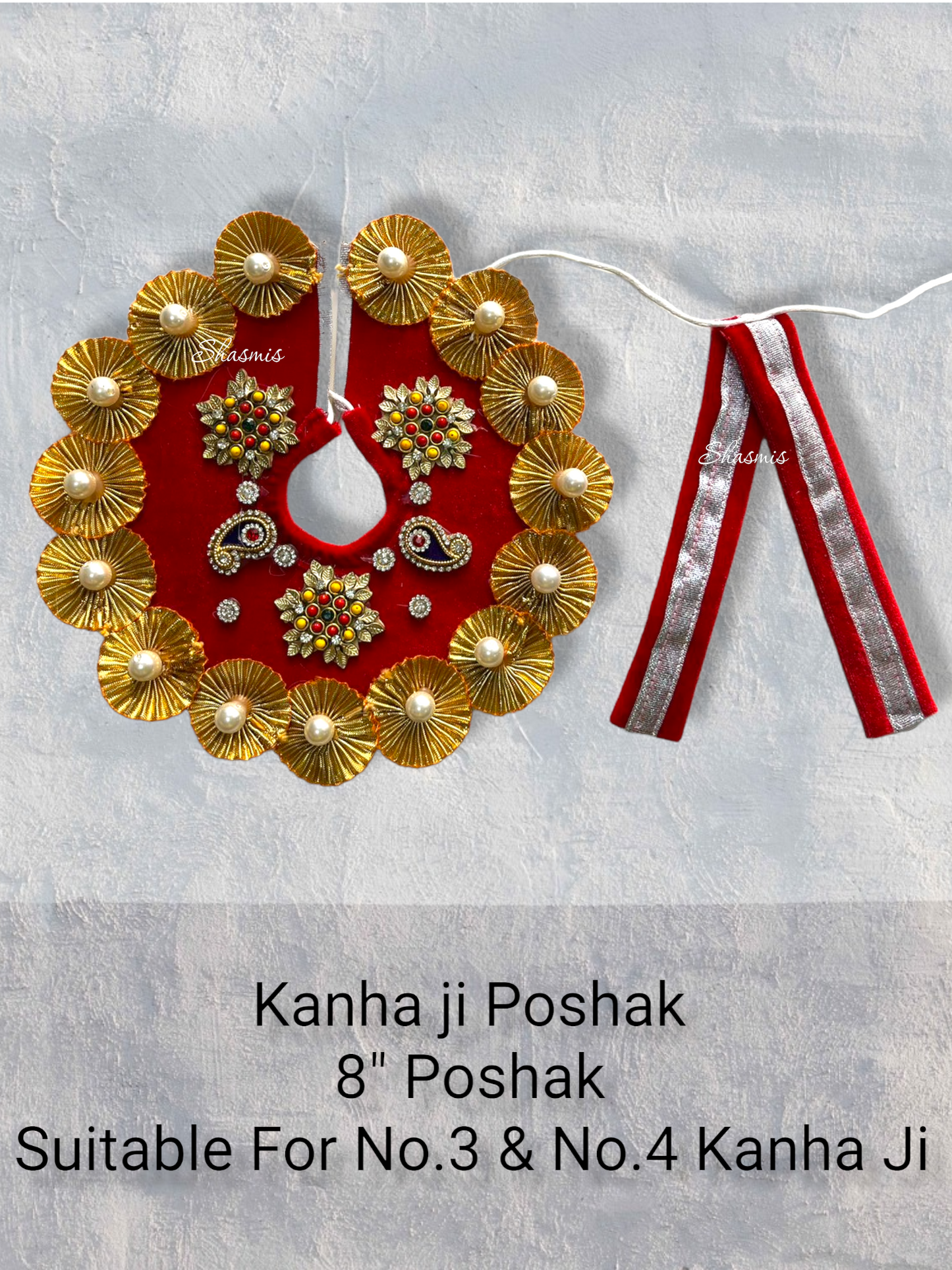 Golden and Red Color Kanha Ji Poshak