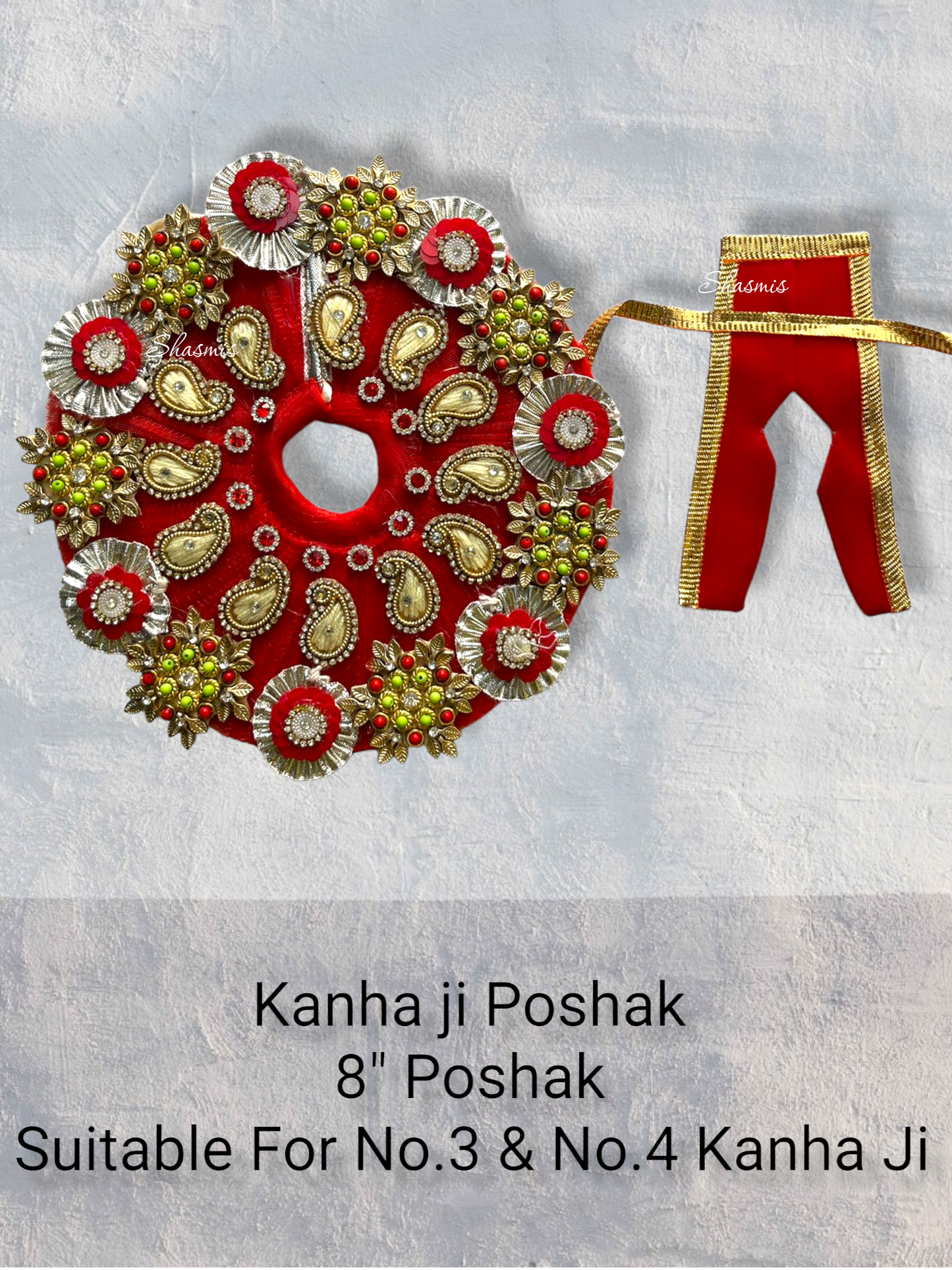 Red Color Design Kanha Ji Poshak