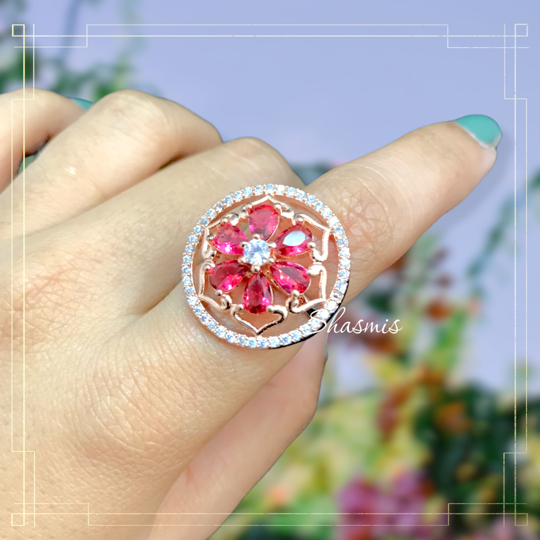 Pink American Diamond Ring