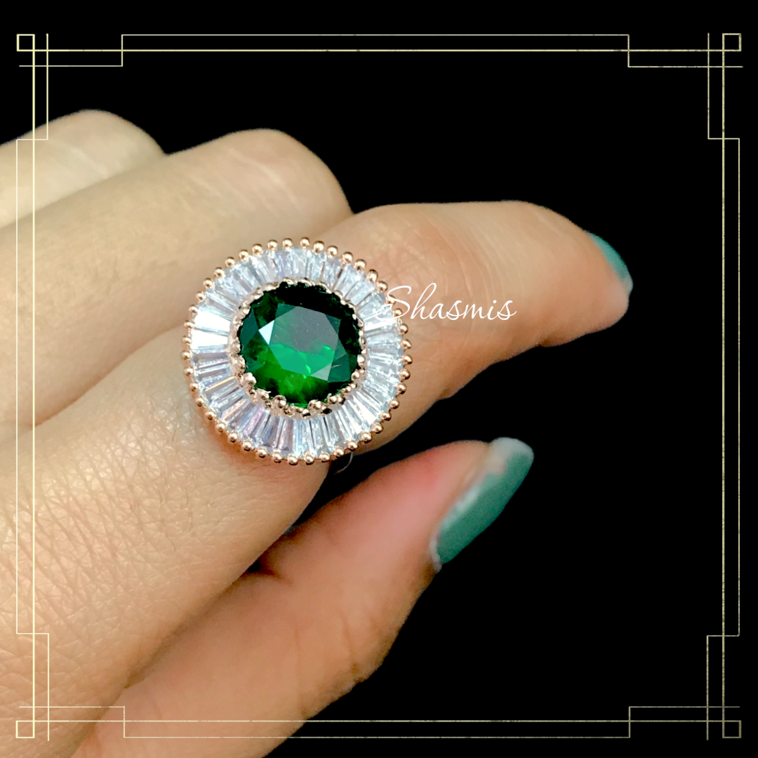 Emerald Round Shape Ring