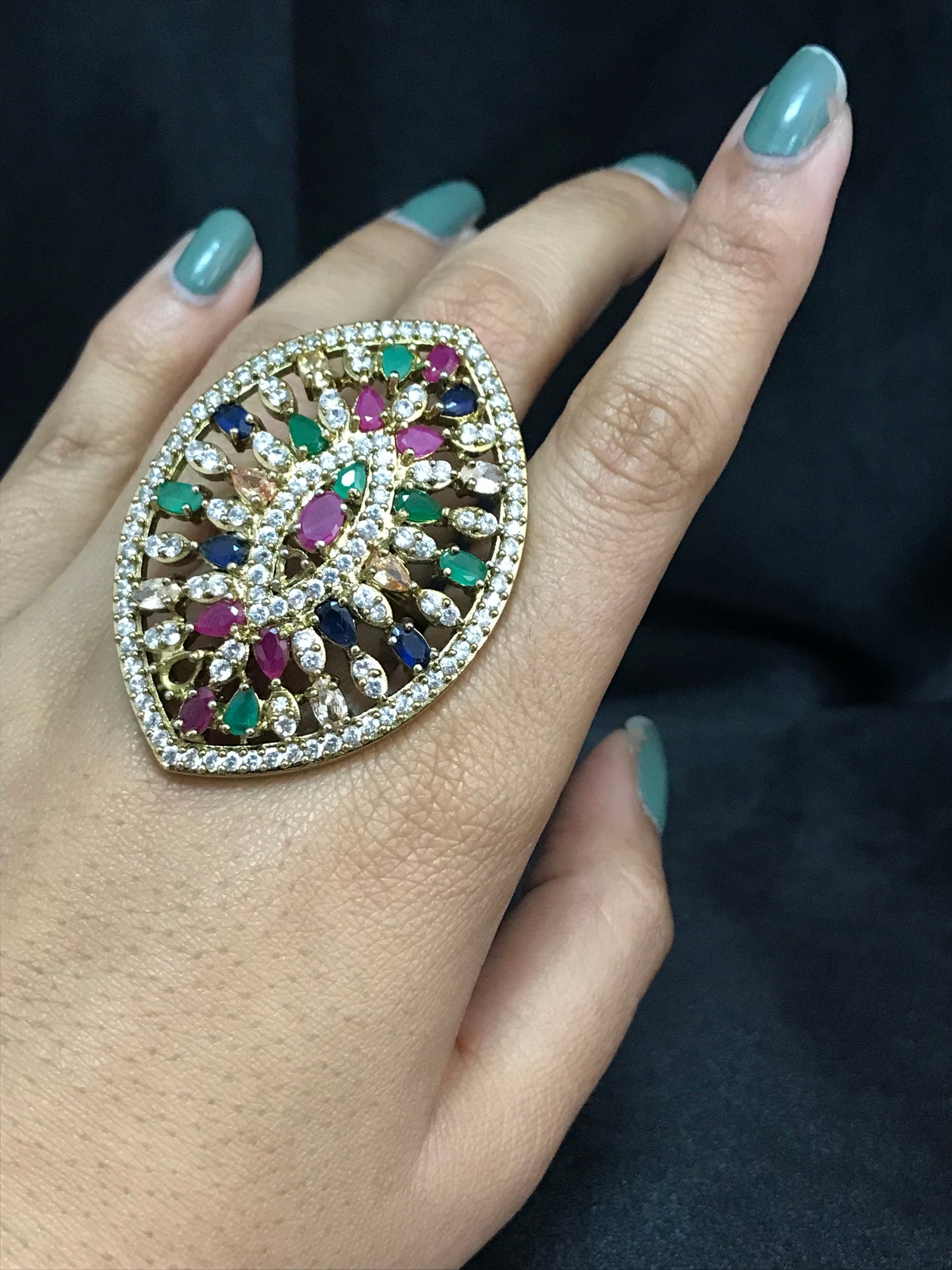 Multi Colour Diamond Ring