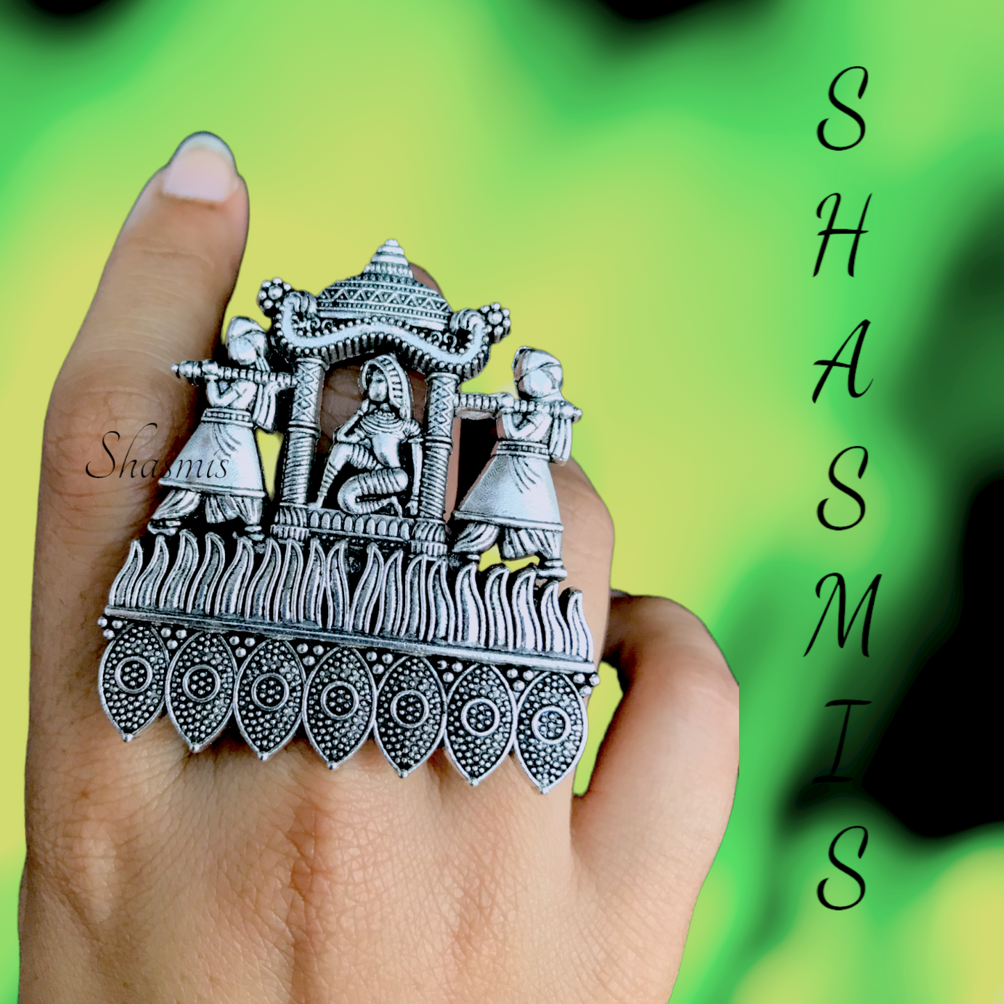 Fancy Doli Barat Oxidised Ring