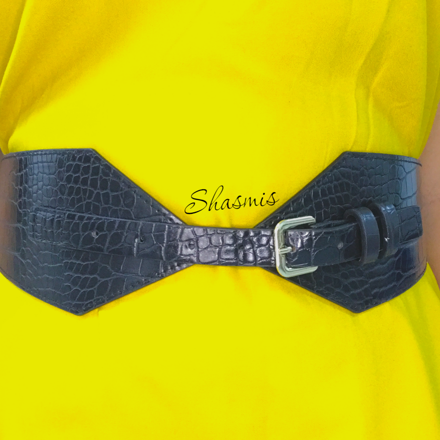 Leather black belt