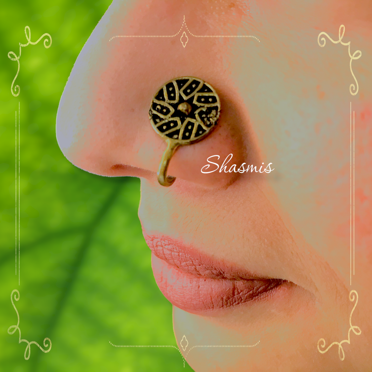 Circle Design Gold Plated Non-Pierced Nose Pin