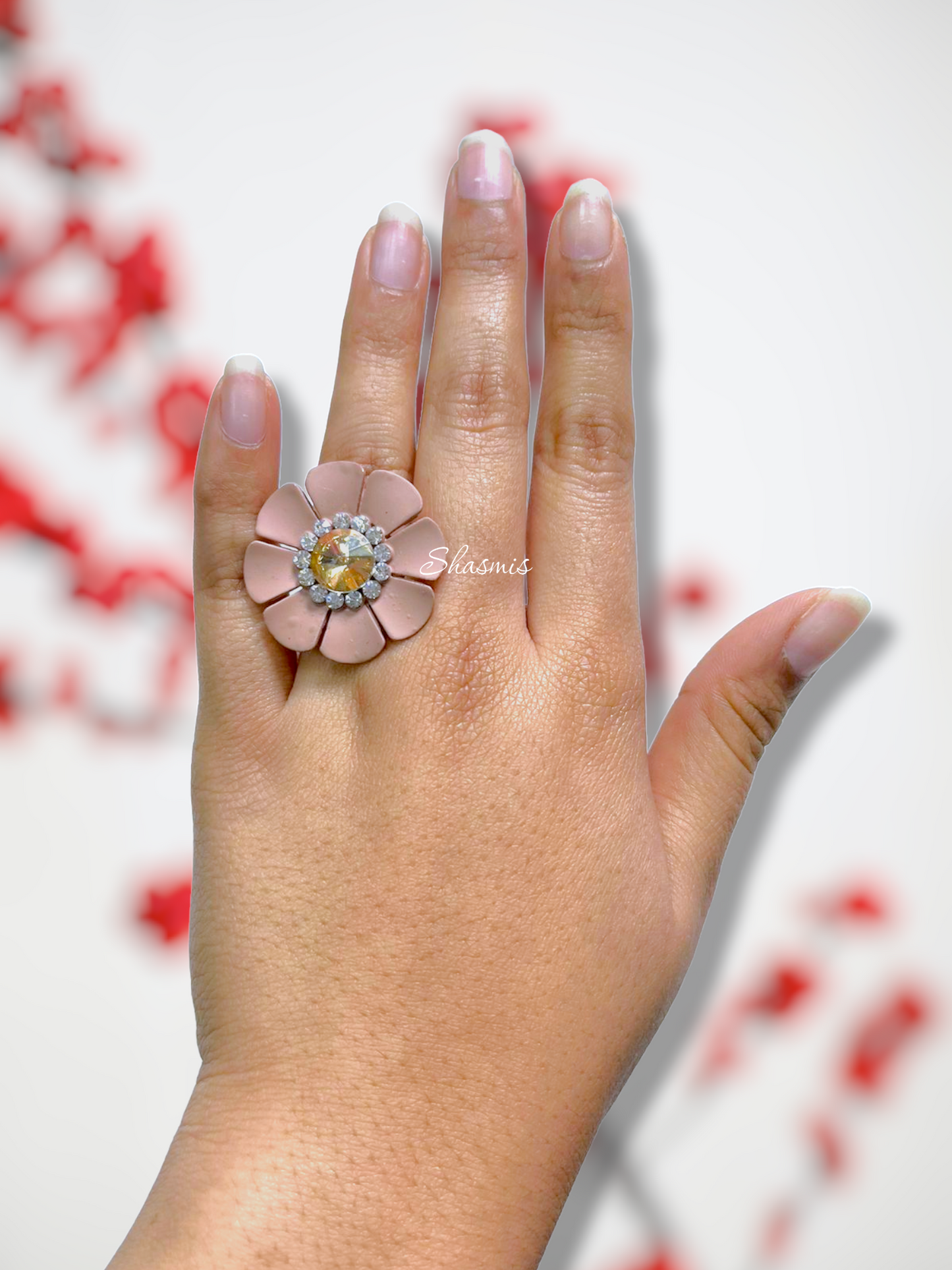 Nude Color Flower Ring