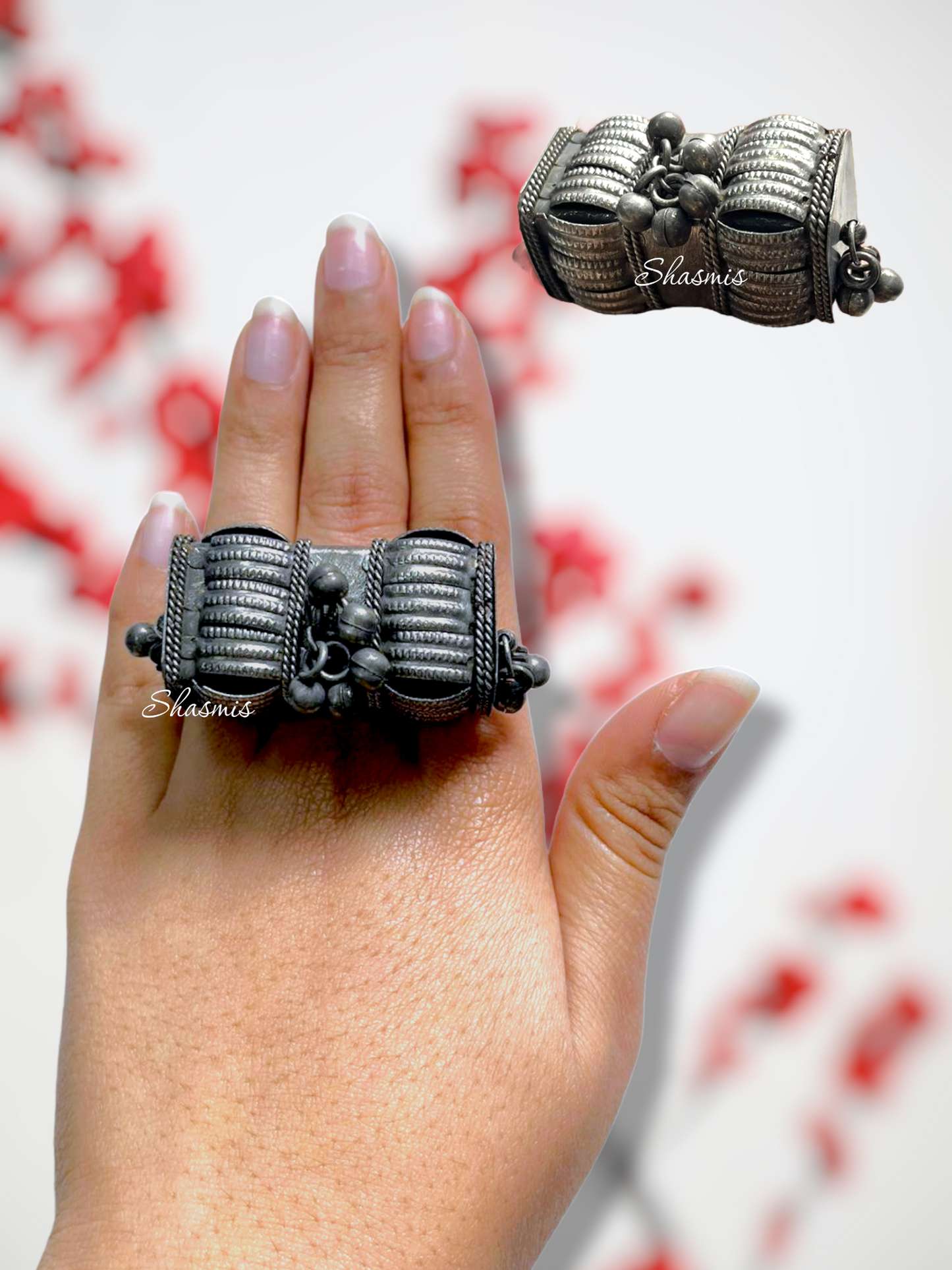 German Silver Handwork Ghungroo Ring