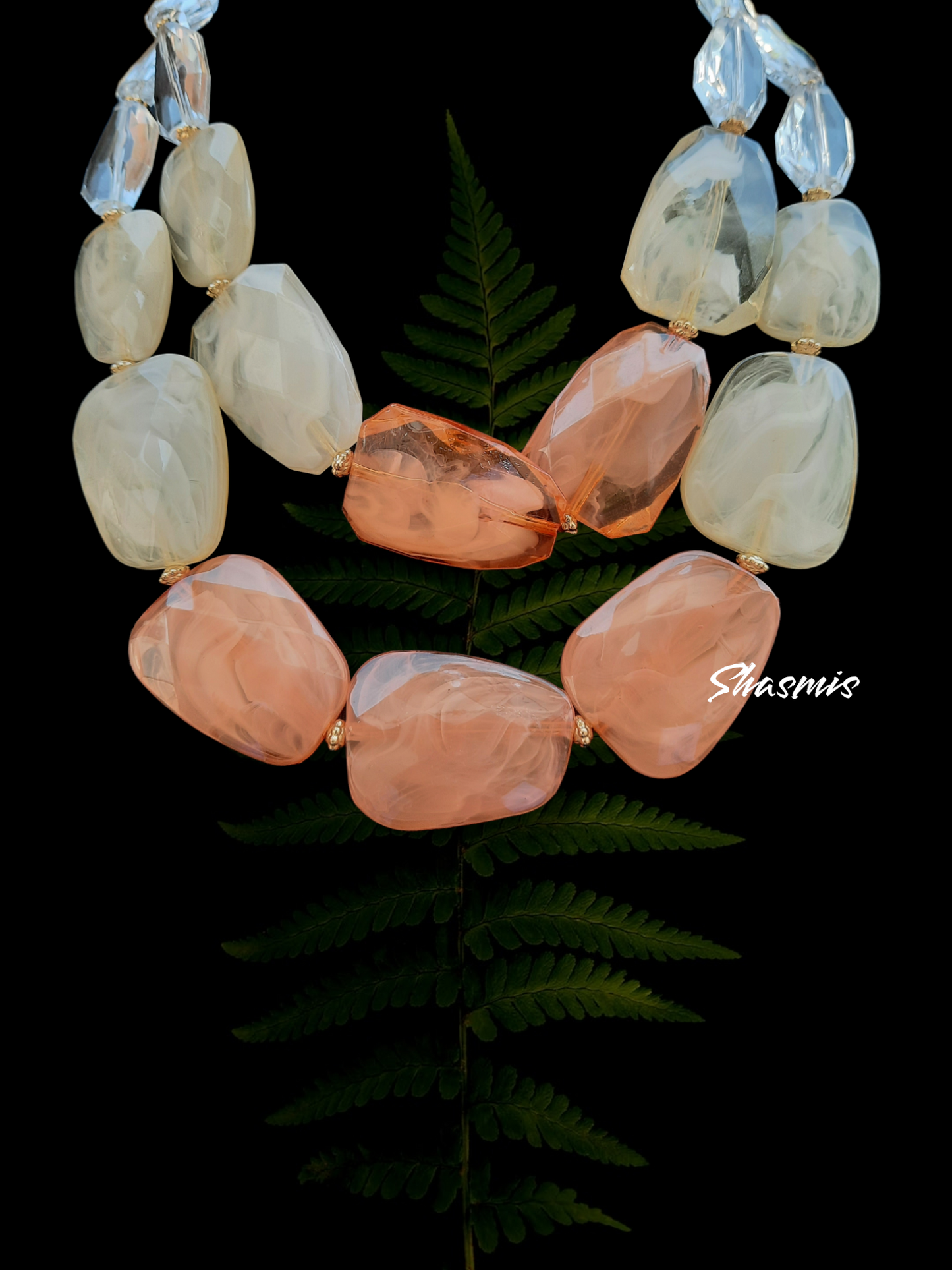 White Stone Double Layer tibetan Necklace