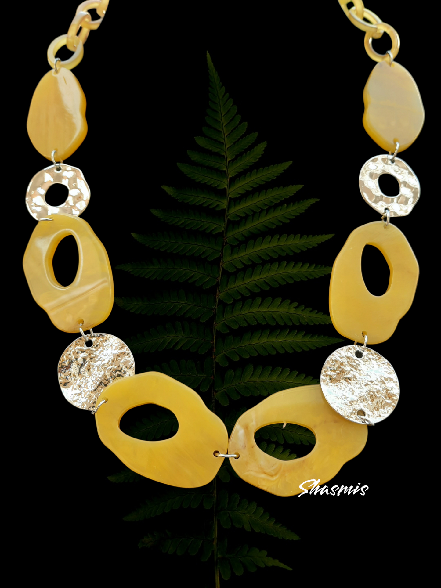 Mustard Color Long Tibetan Boho Necklace