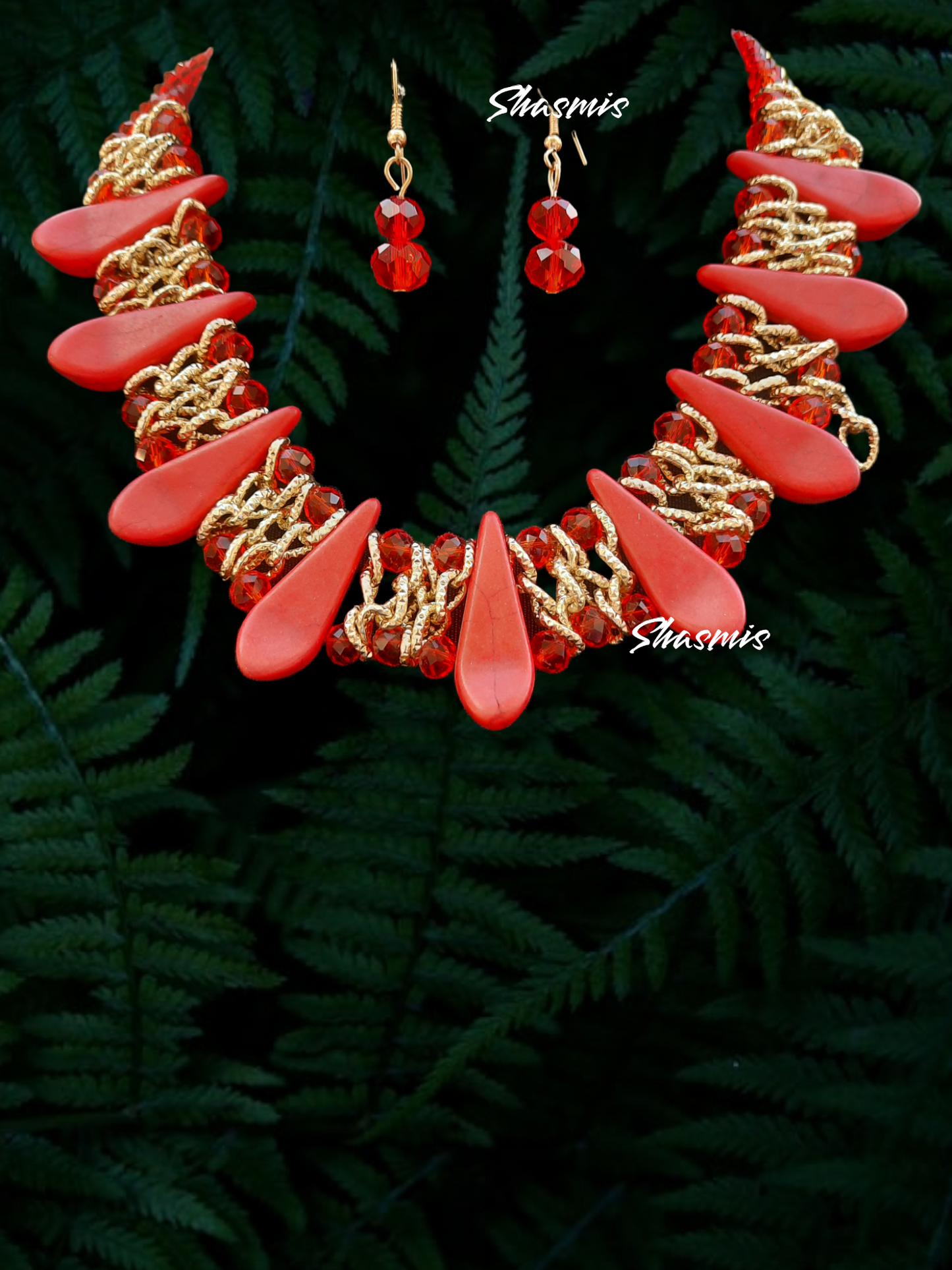 Red Colour Bohmain Necklace