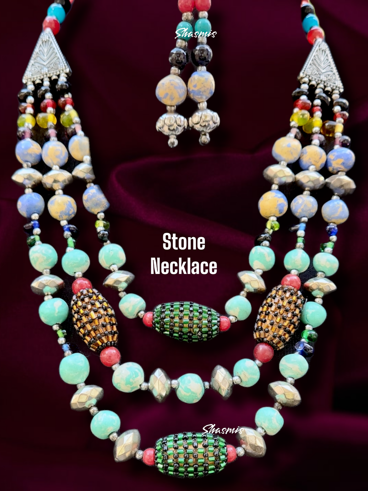 Tibetan Fashion Necklace With Diffent Shape Beads And Earring