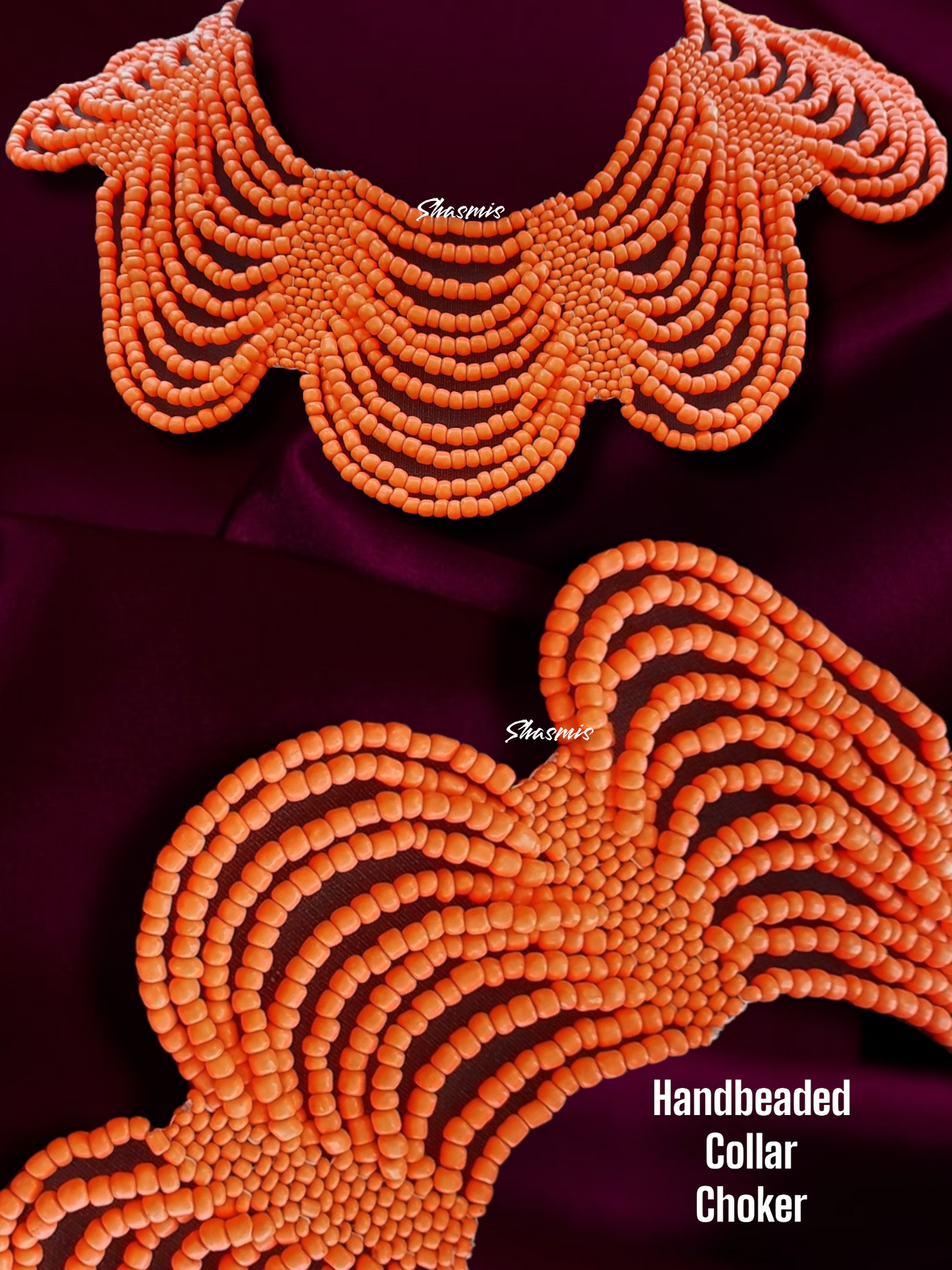 Orange Color Design Small Beads Boho Necklace