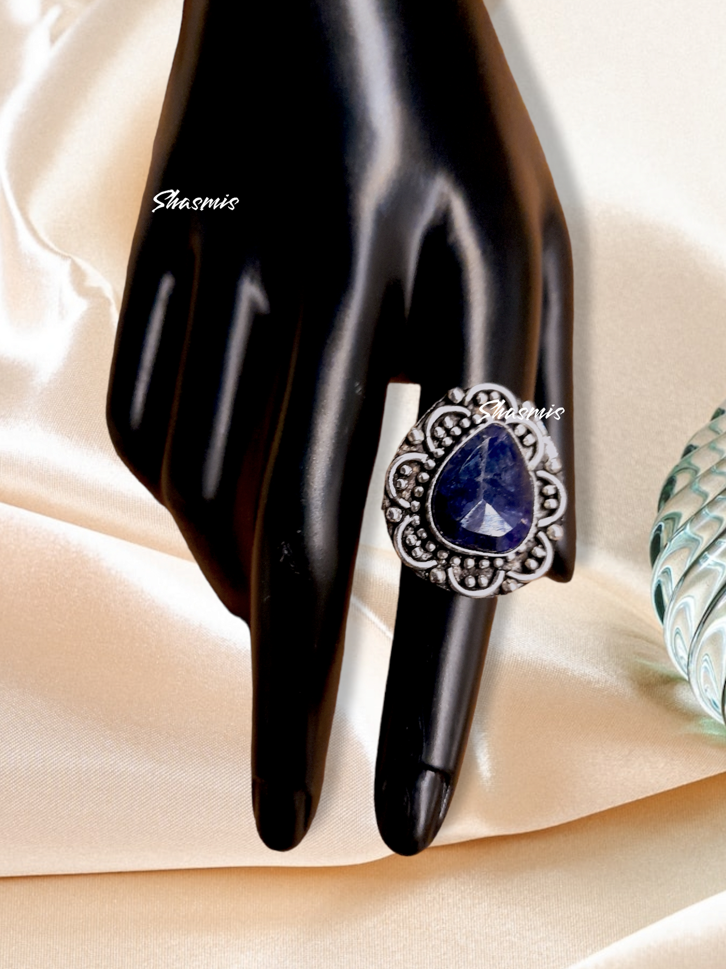 Blue Gemstone Vintage Silver Ring