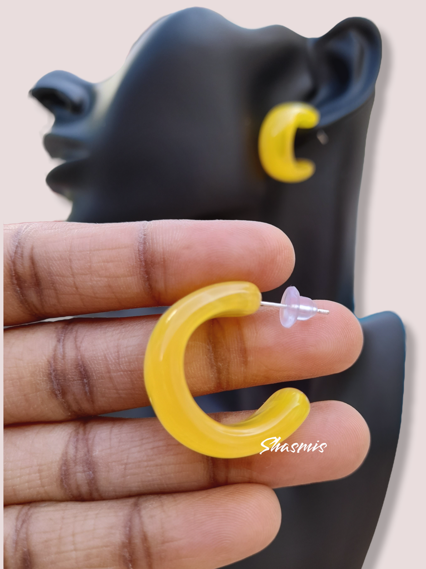 Yellow Color Hoop Earrings