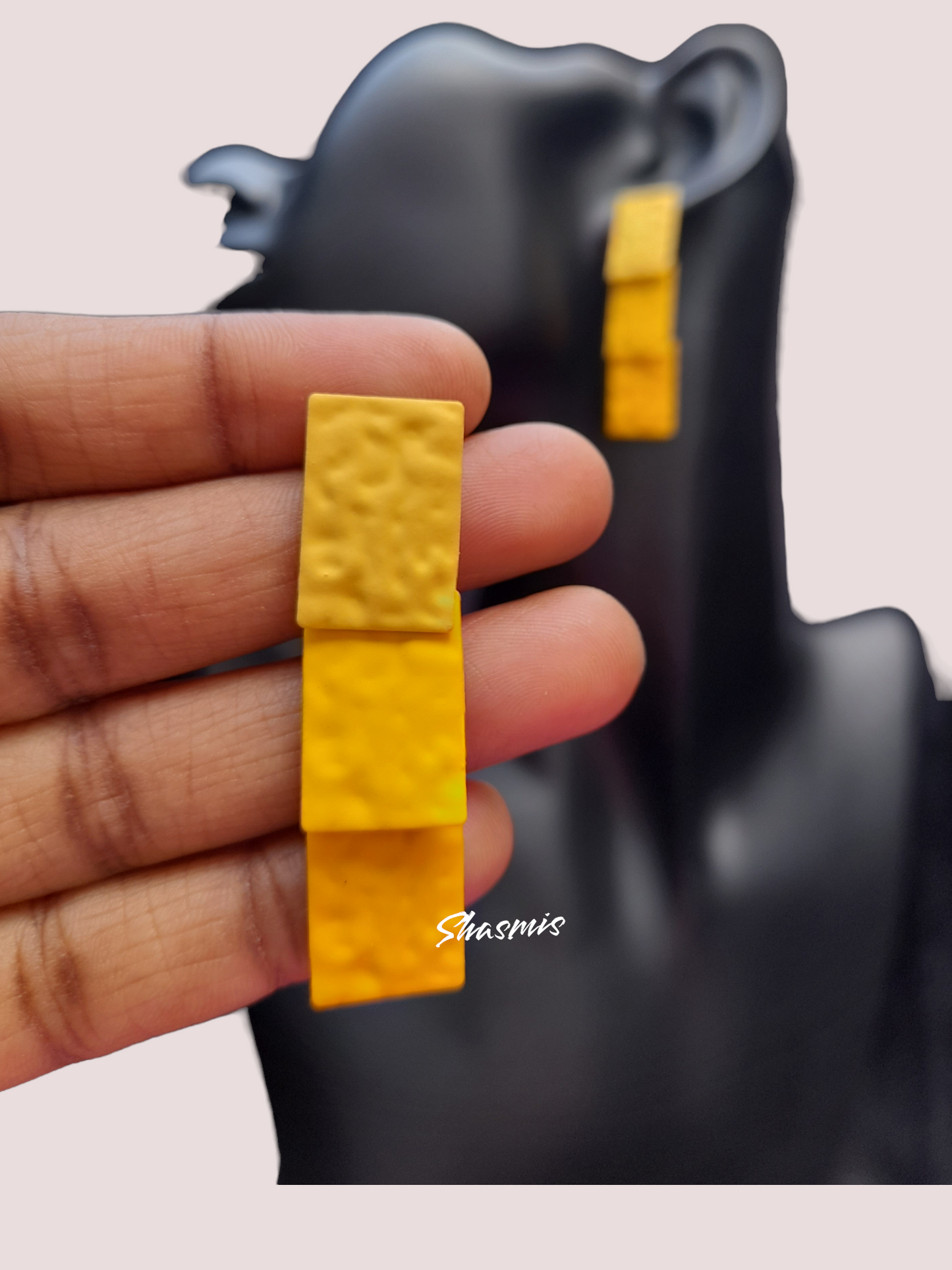 Yellow Color Long Fashionable Earrings