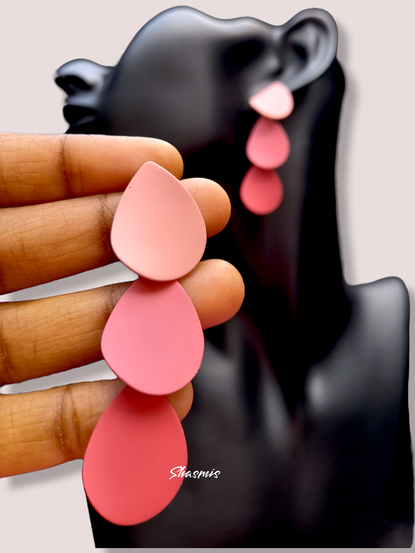 Long Drop Fashion Pink Earrings